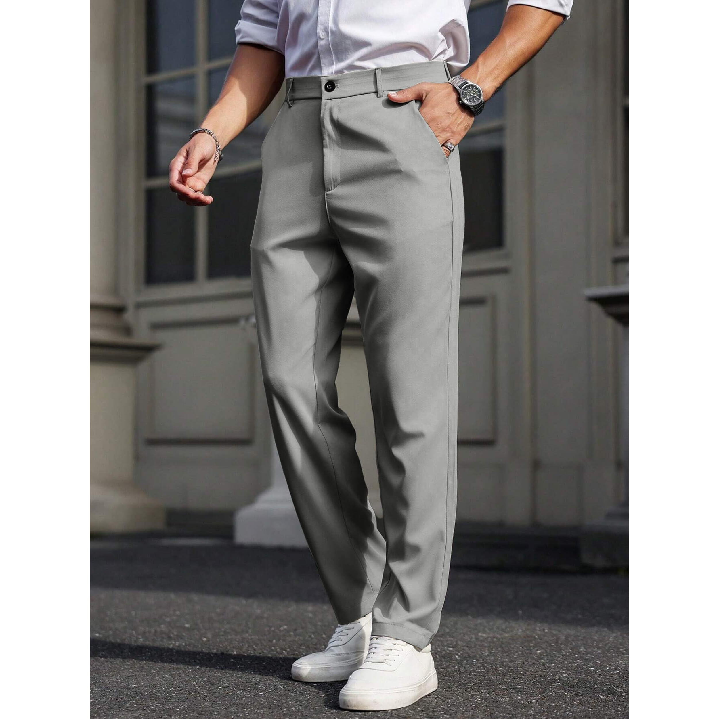 Noble Monk Formal Pants For Men | Stylish Regular Fit Men's Wear Trousers For Office Or Party | Solid Formal Regular Fit Trouser For Men's