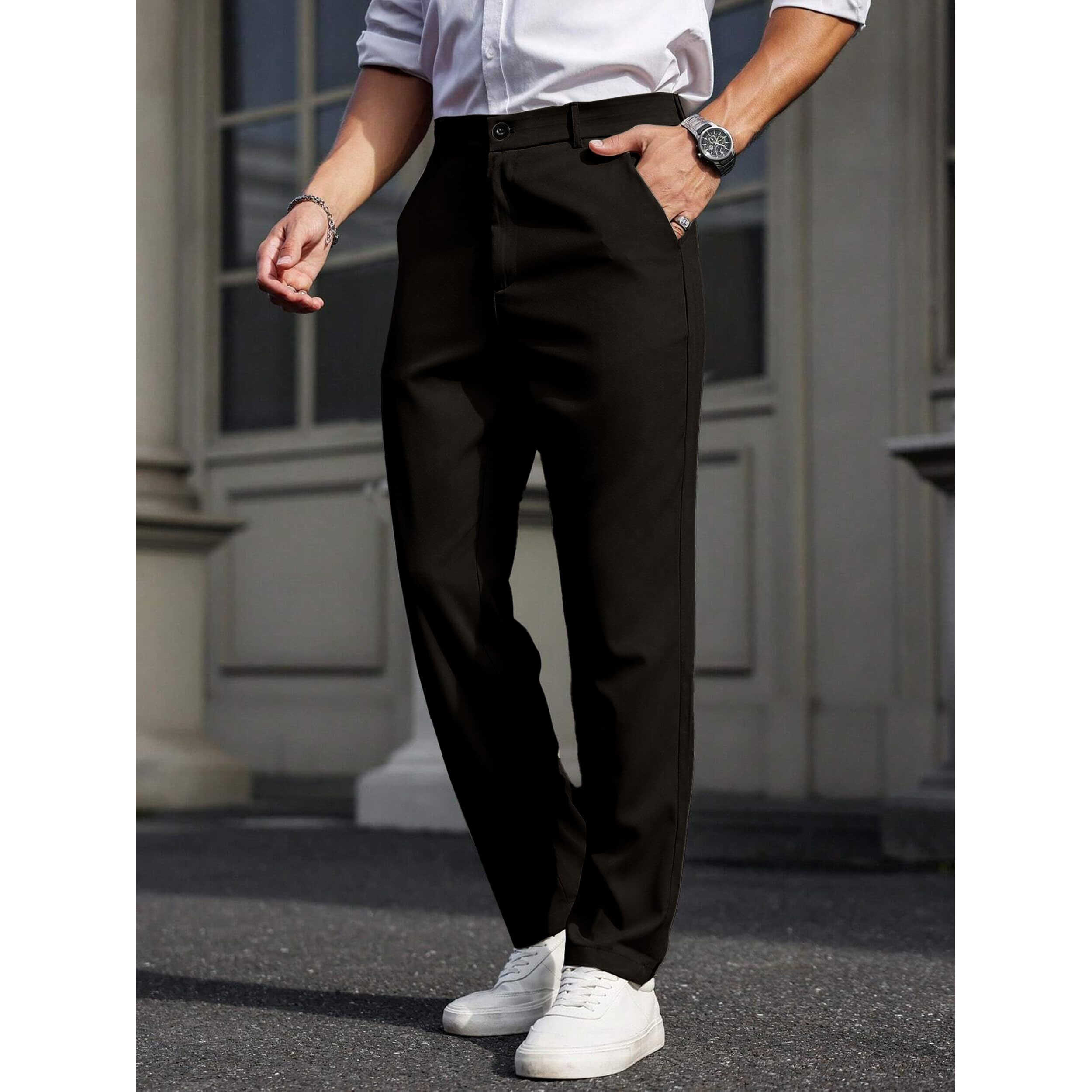 Noble Monk Formal Pants For Men | Stylish Regular Fit Men's Wear Trousers For Office Or Party | Solid Formal Regular Fit Trouser For Men's