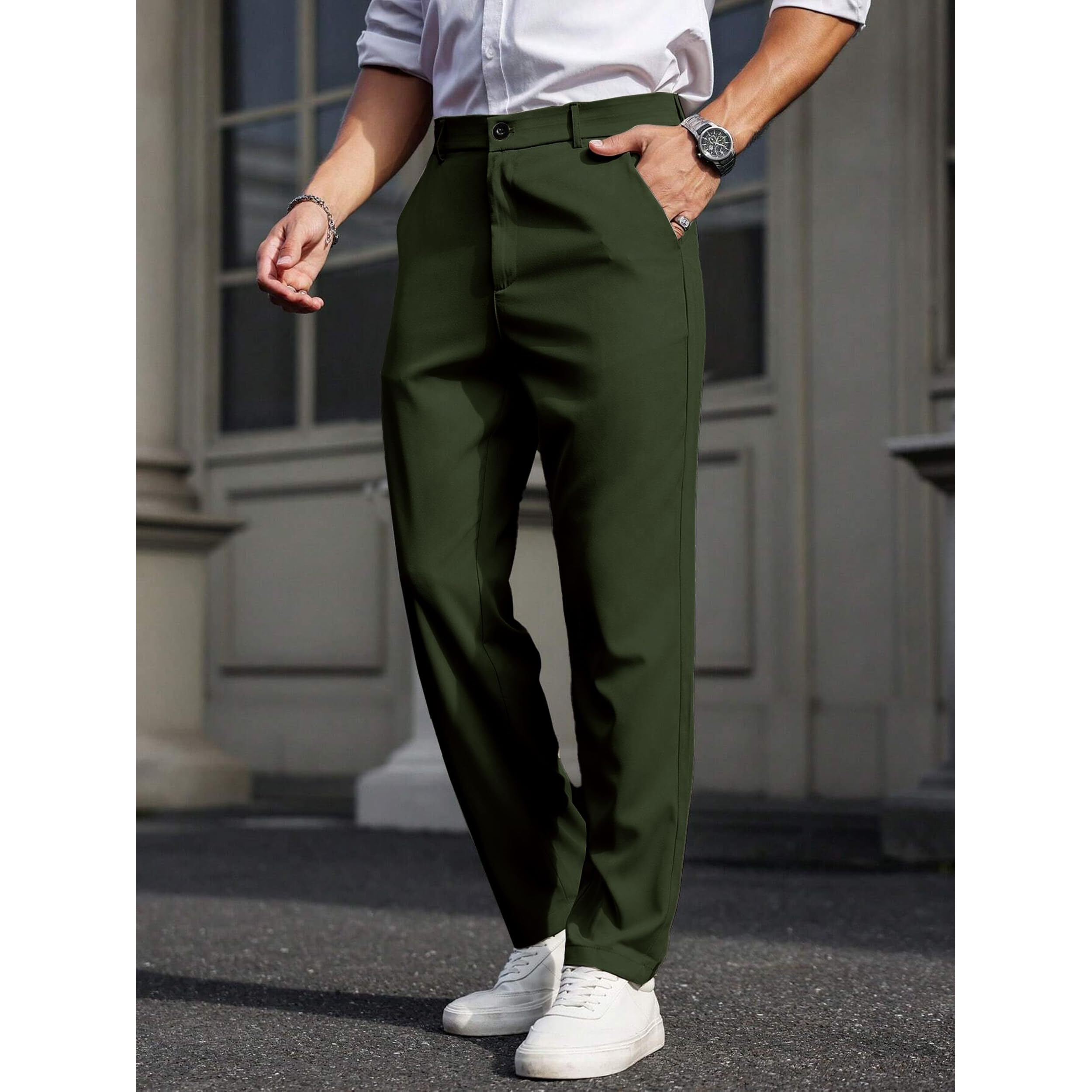 Noble Monk Formal Pants For Men | Stylish Regular Fit Men's Wear Trousers For Office Or Party | Solid Formal Regular Fit Trouser For Men's
