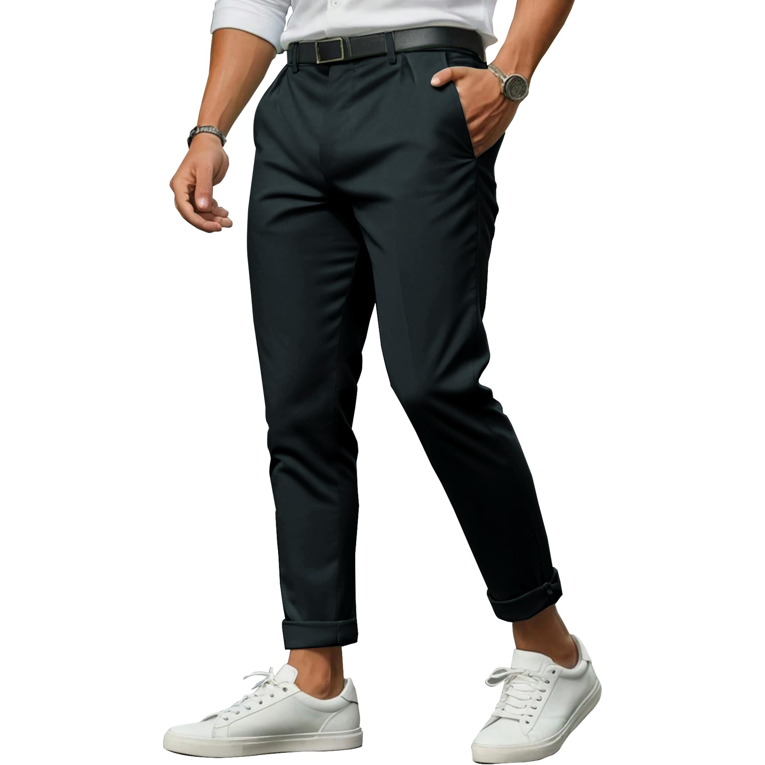 Noble Monk Formal Pants For Men | Stylish Regular Fit Men's Wear Trousers For Office Or Party | Solid Formal Regular Fit Trouser For Men's