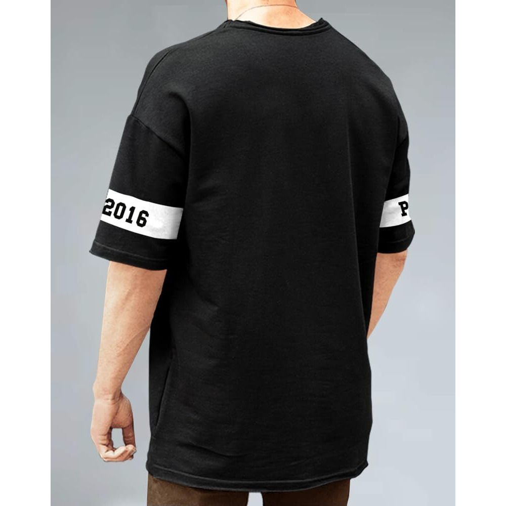 Noble Monk Hooded Neck T-Shirt For Men Black White