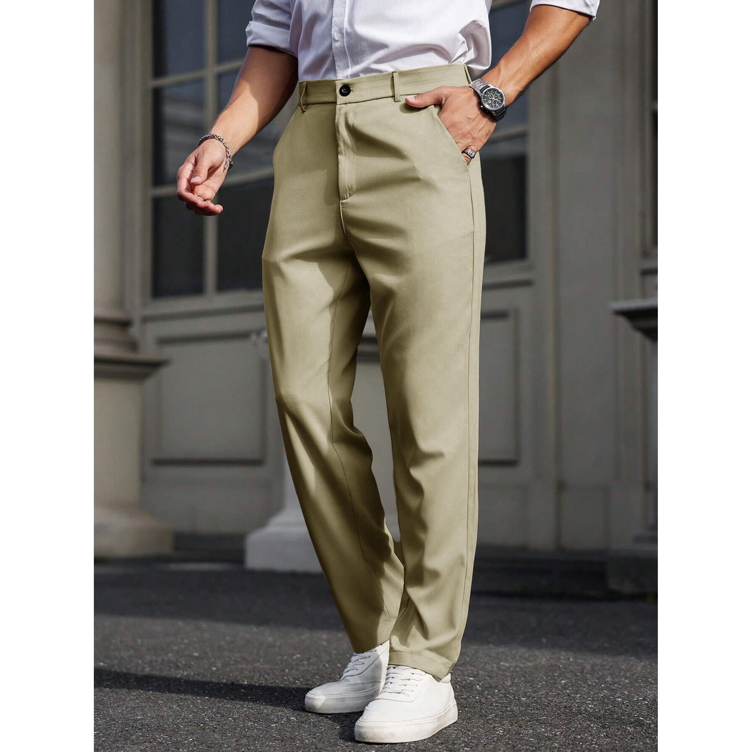 Noble Monk Formal Pants For Men | Stylish Regular Fit Men's Wear Trousers For Office Or Party | Solid Formal Regular Fit Trouser For Men's