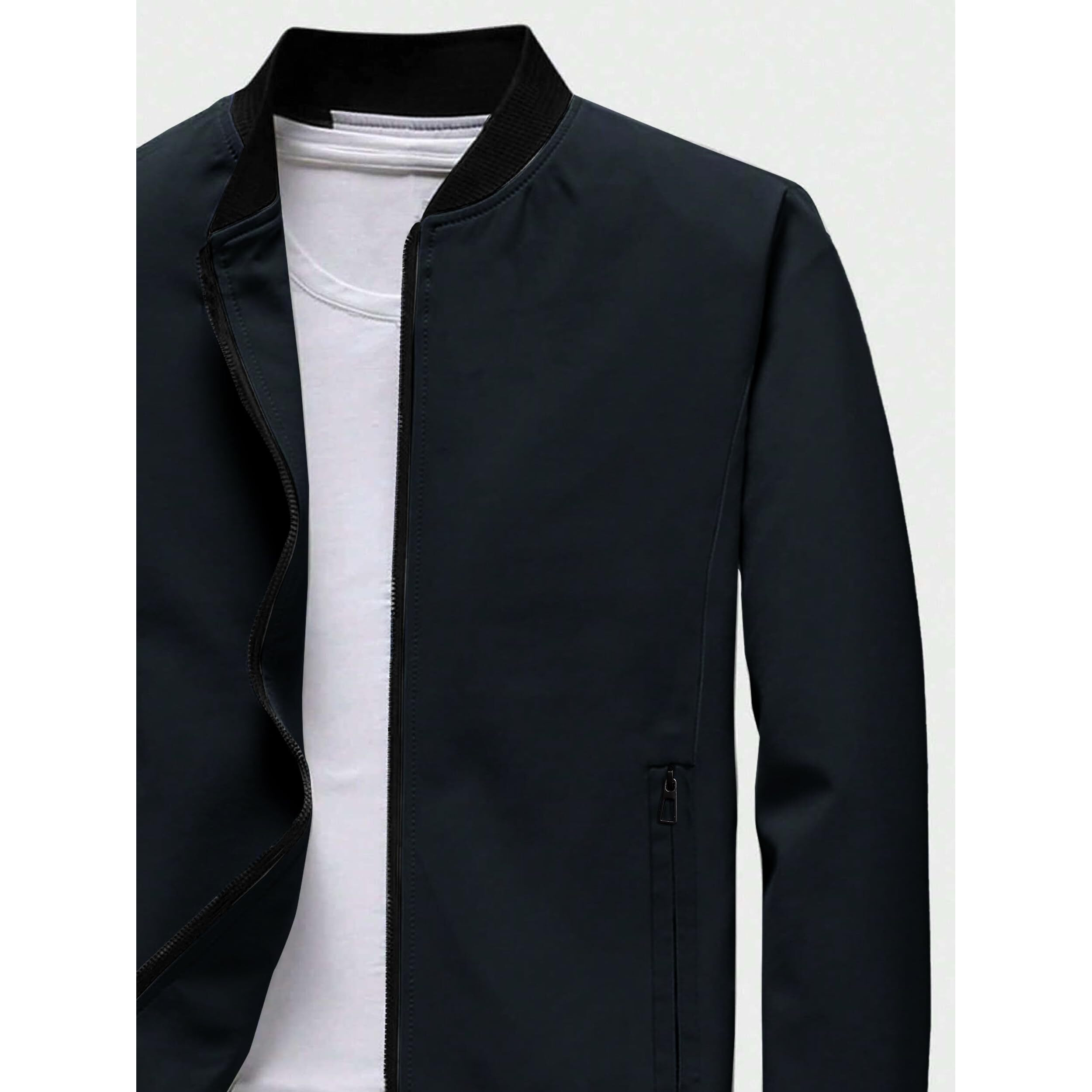 Noble Monk Bomber Jacket For Men | Mens Quilted Standard Length Jacket | Full Sleeve Mens Jacket