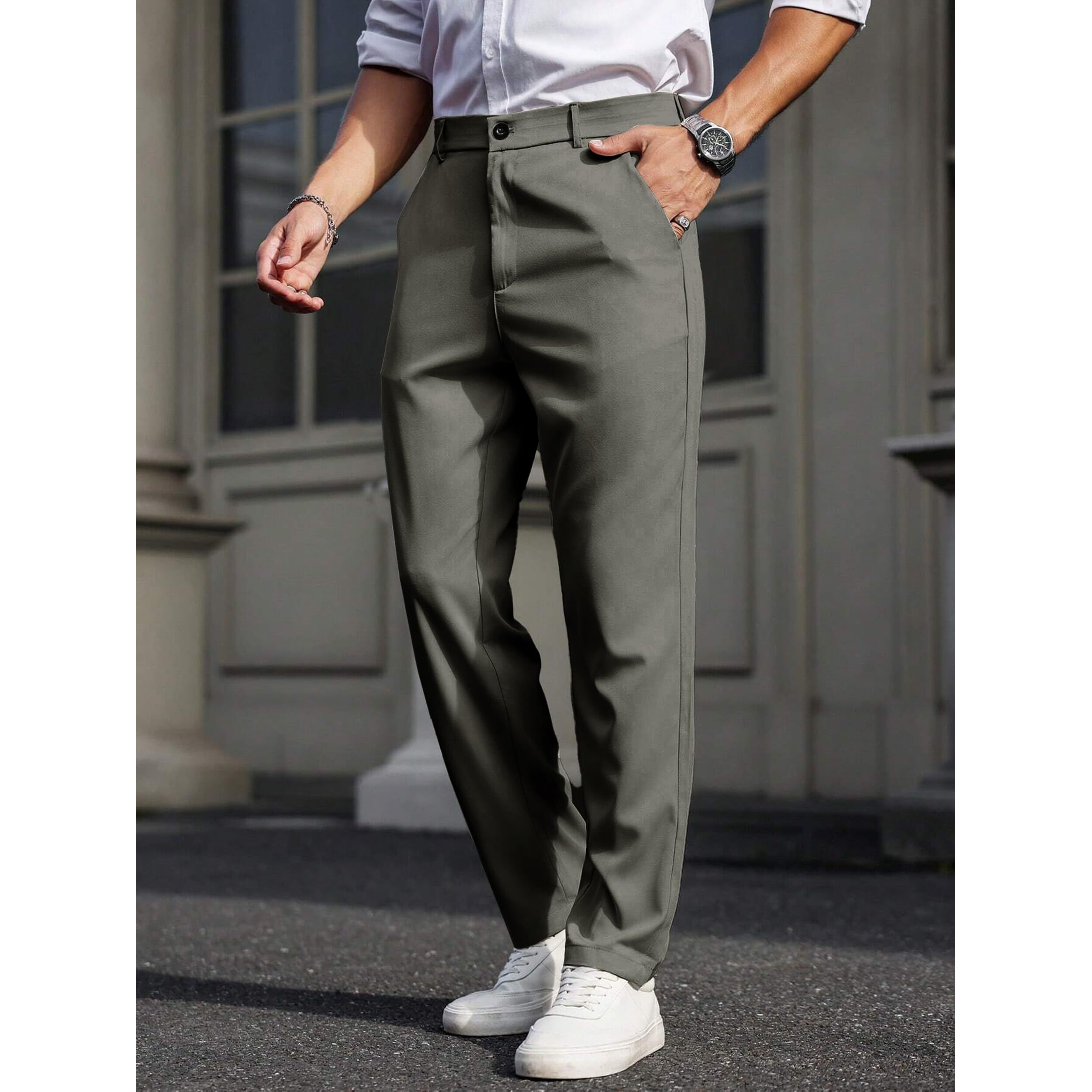 Noble Monk Formal Pants For Men | Stylish Regular Fit Men's Wear Trousers For Office Or Party | Solid Formal Regular Fit Trouser For Men's