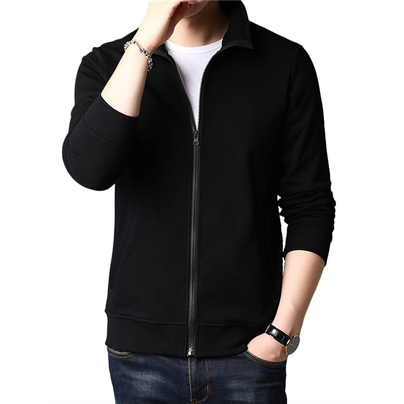 Eyebogler Men's Fleece Sweatshirt (Sw26-Bl_Black_S)