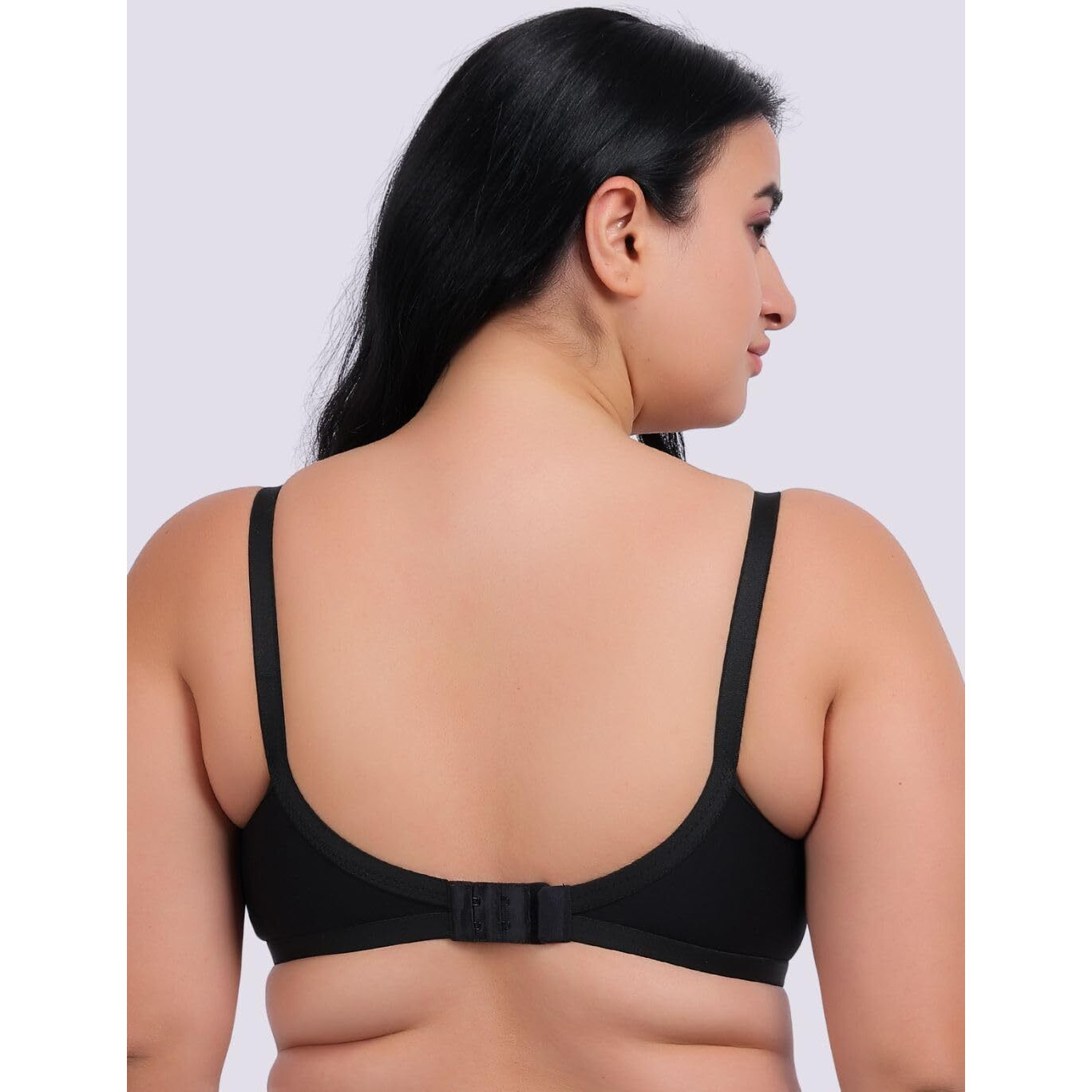 Fabme Women's Seamless, Non-Wired, Non-Padded, T-Shirt Bra (Pack Of 3) (Size - 32C) (Colour Black)