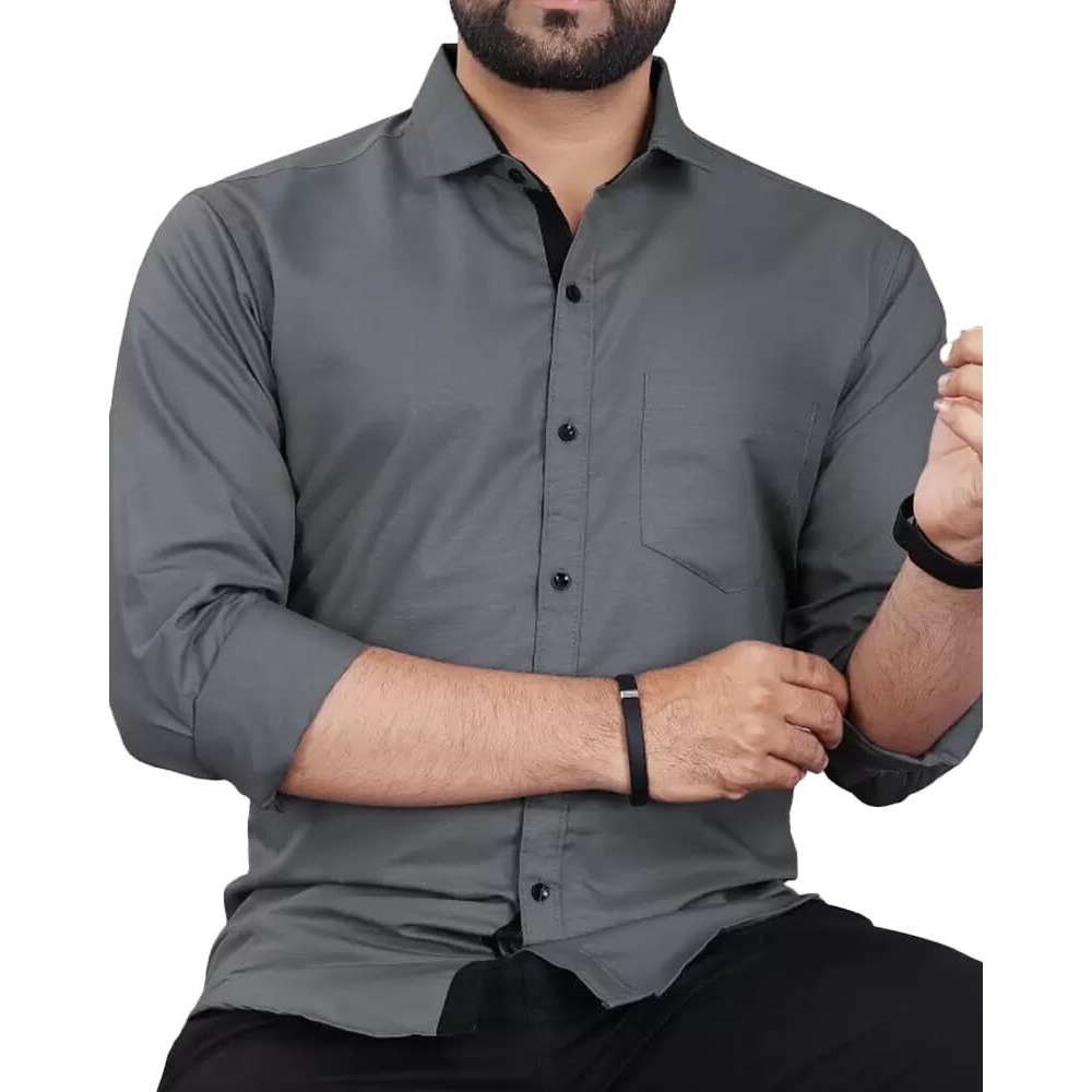 Eyebogler Men Casual Regular Fit Cotton Shirt