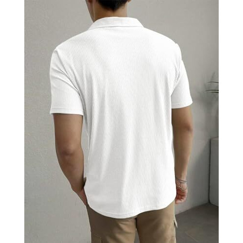 Eyebogler Men Collar Neck Solid Half Sleeve Regular Fit T-Shirt White