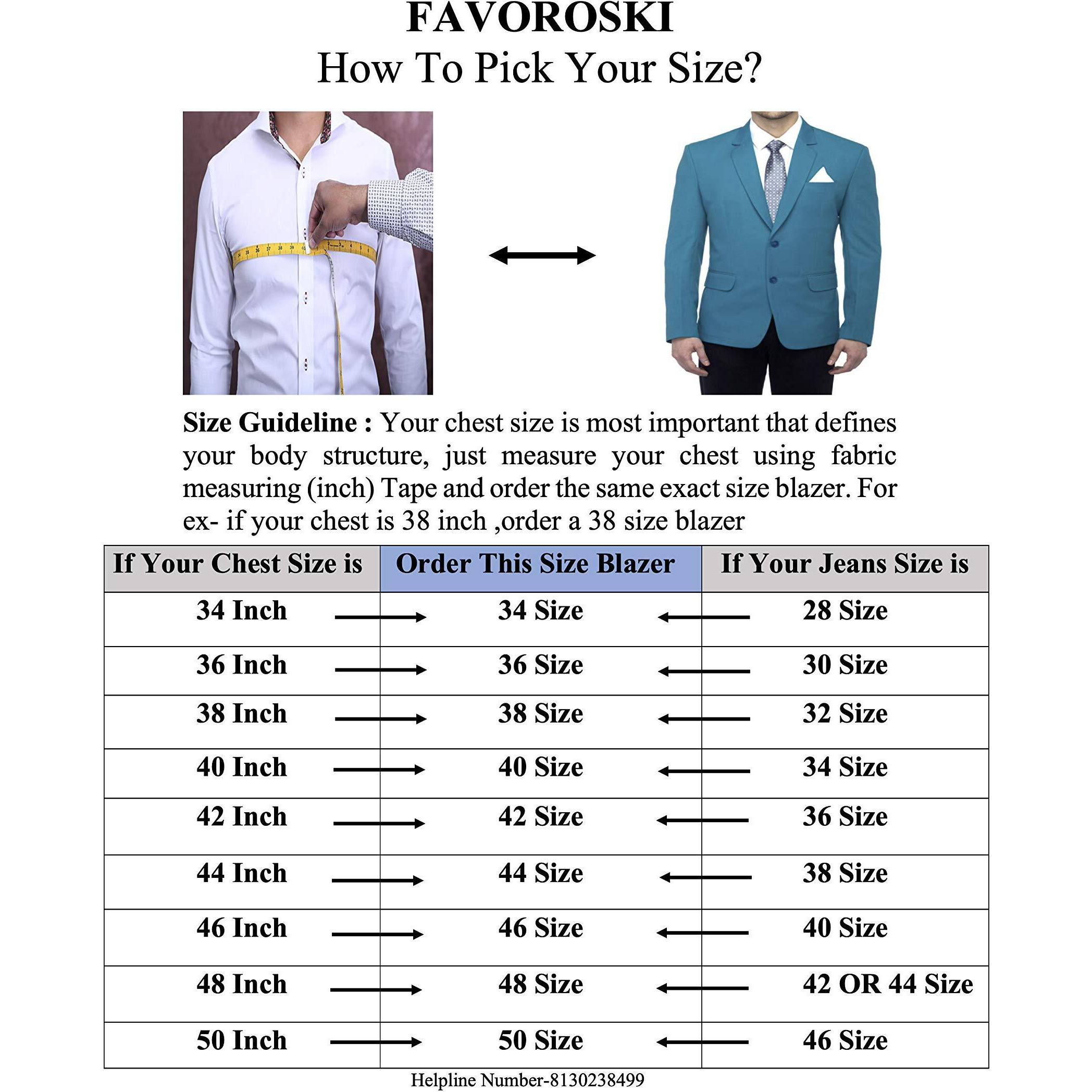 Favoroski Designer Men's Slim Fit Notched Lapel Single Breasted Solid Blazer (Royal Blue, 5Xl)