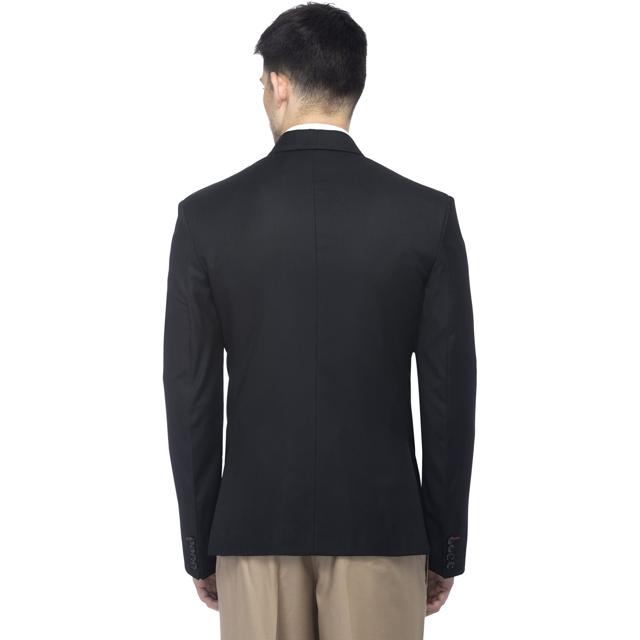 Favoroski Designer Men's Slim Fit Notch Lapel Collar Single Breasted Tuxedo Blazer, Black 2Xl