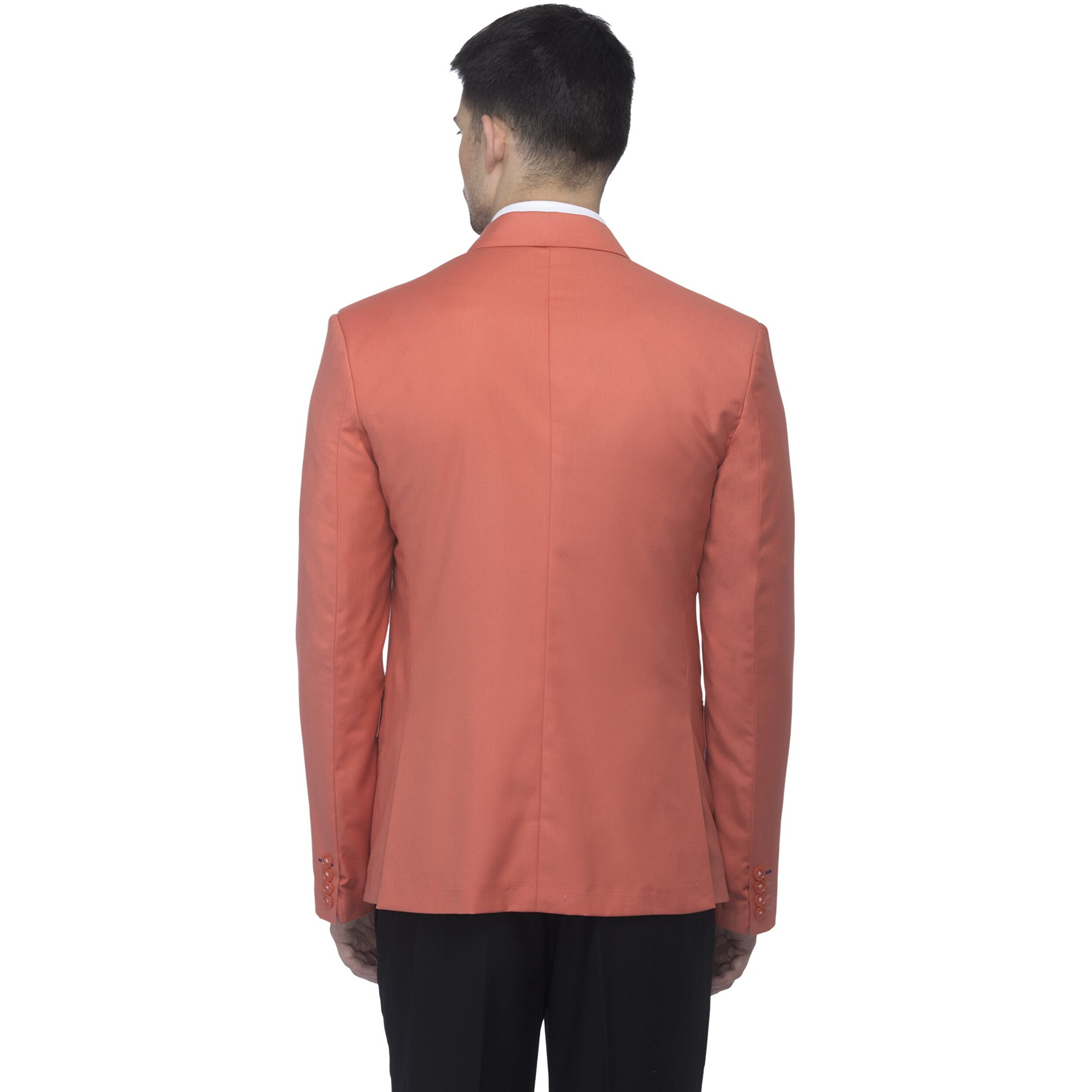 Favoroski Designer Men's Slim Fit Notch Lapel Collar Single Breasted Tuxedo Blazer, Light Orange 5Xl