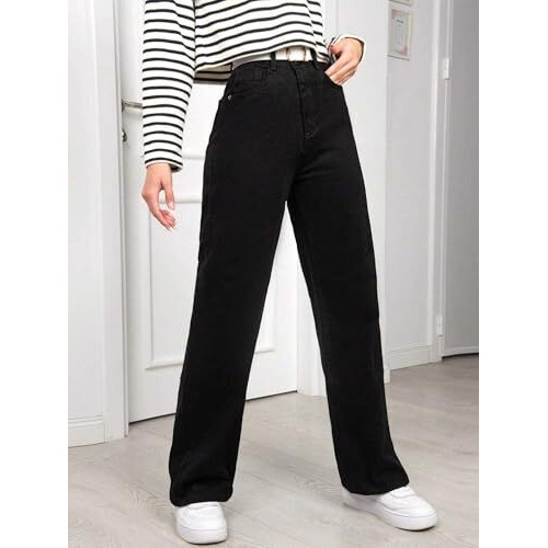 Greciilooks Women's Regular High Rise Jeans (Gl-Dj-42_Black1