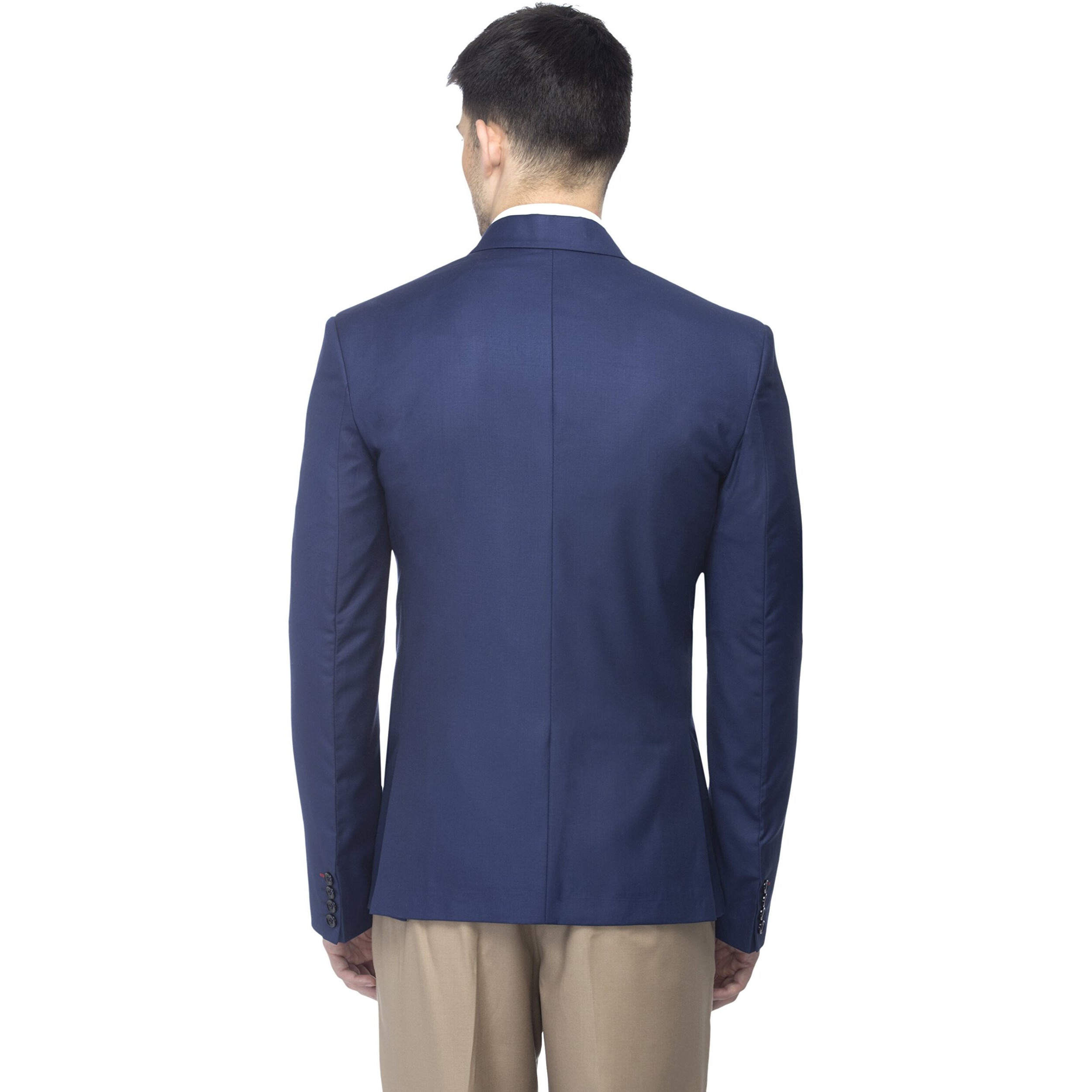 Favoroski Designer Men's Slim Fit Notch Lapel Collar Single Breasted Tuxedo Blazer, Navy Blue 3Xl