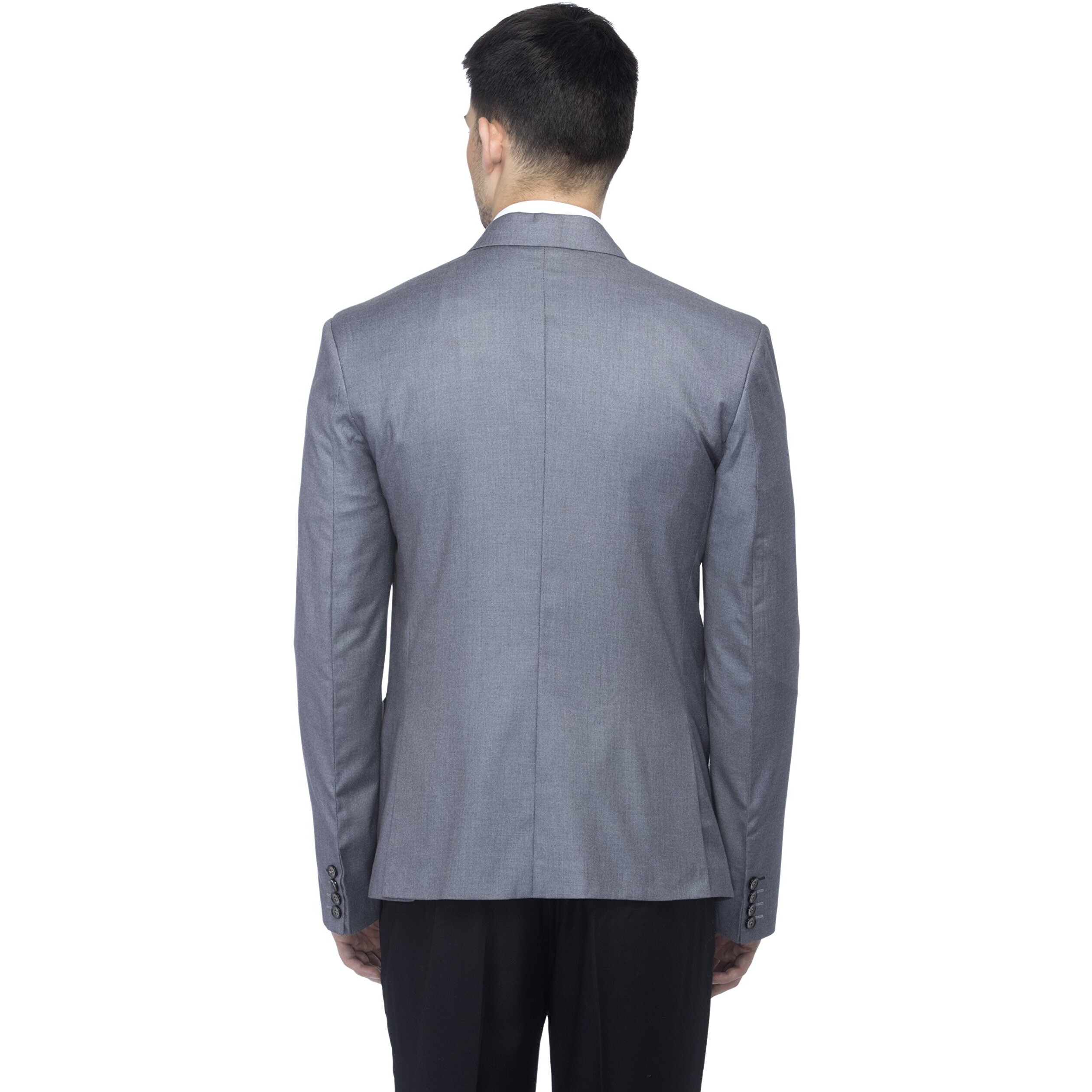 Favoroski Designer Men's Slim Fit Notch Lapel Collar Single Breasted Tuxedo Blazer, Grey 3Xl