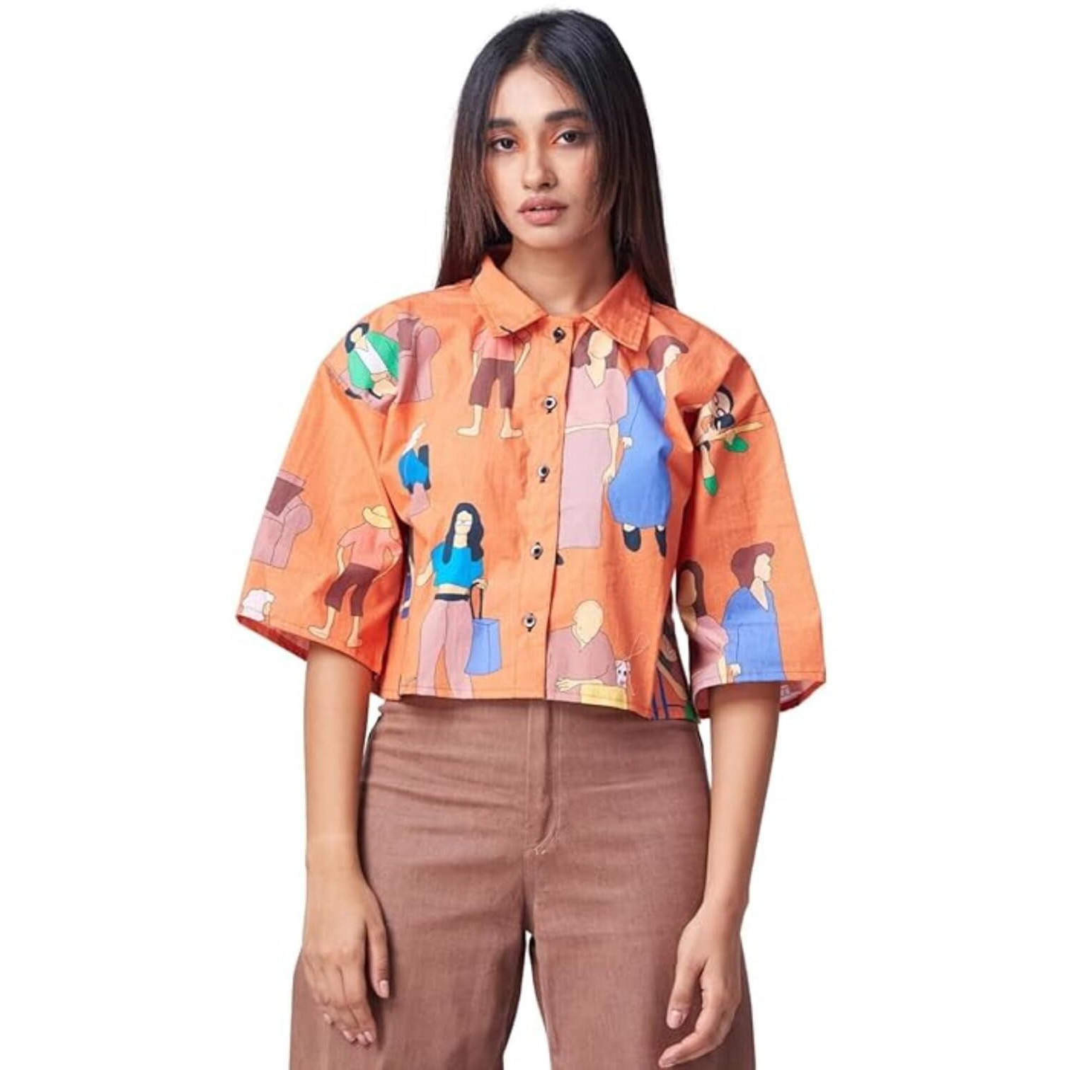 Greciilooks Oversized Shirt For Women  Korean Casual Short Sleeve Loose Fit Top | Plus Size Summer Wear For Girls & Women