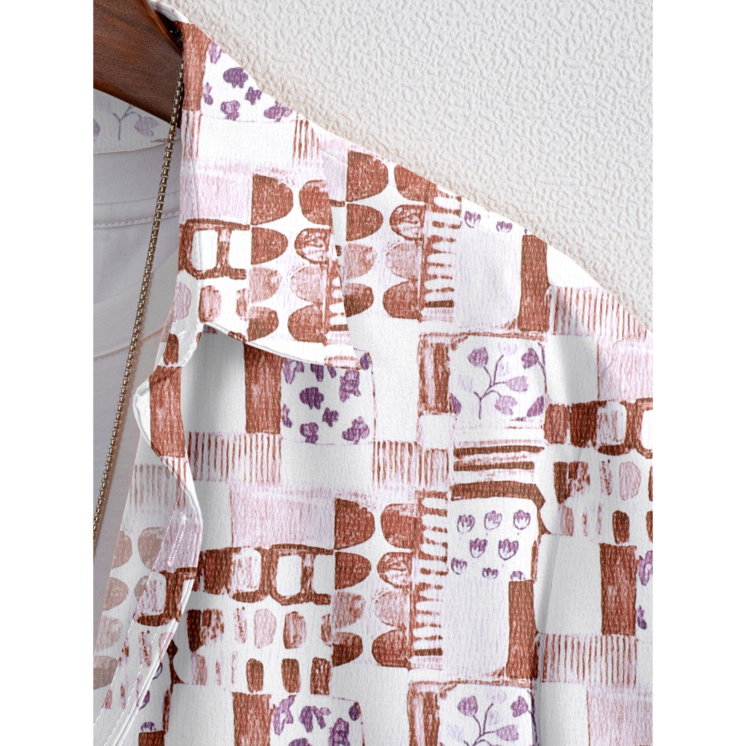 Flosive Men Popcorn Fabric Shirt (2Xl, Coffee)