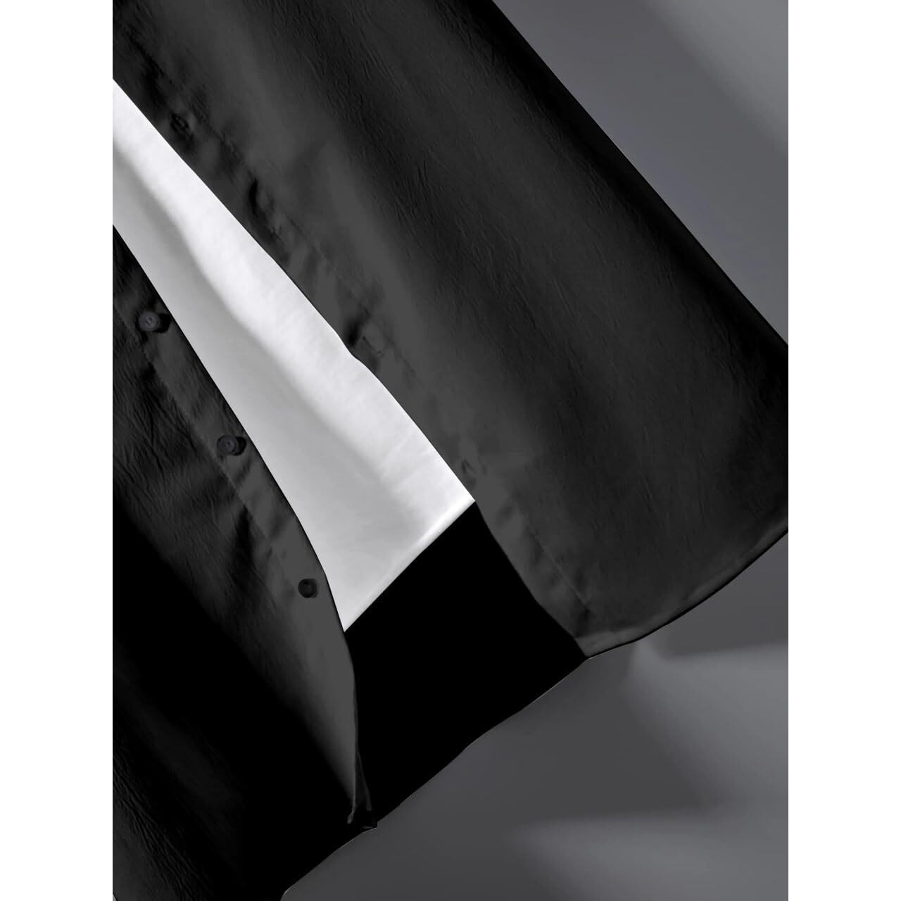 Flosive Creation Men's Popcorn Fabric Co-Ord Set (M, Black)