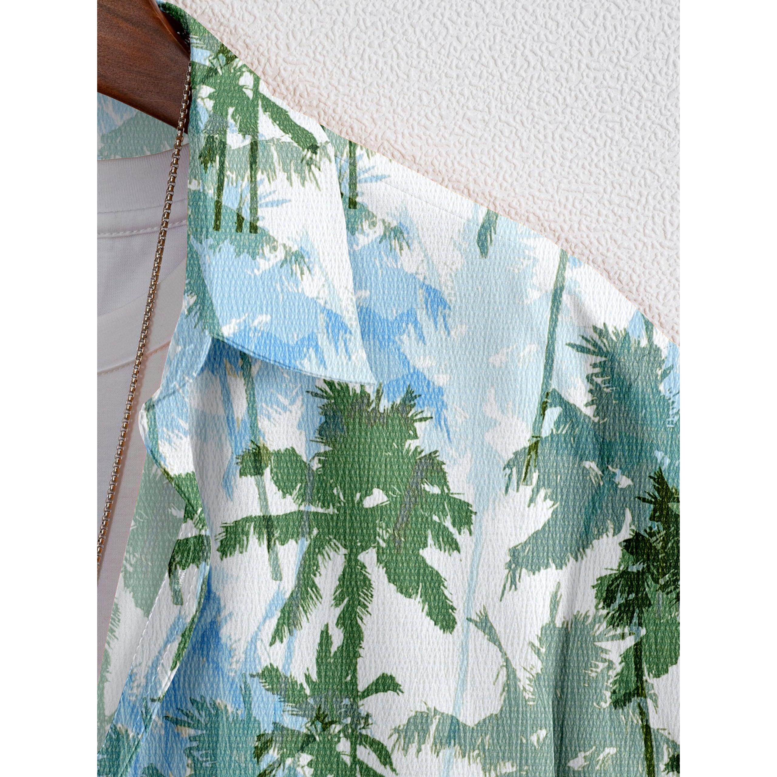 Flosive Men Popcorn Fabric Shirt (Xl, Dark Green)