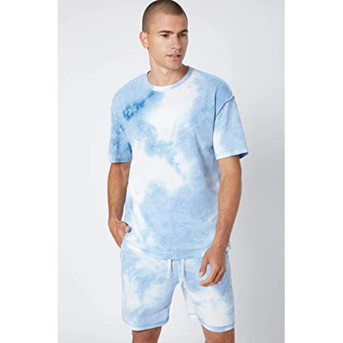 Greciilooks Spandex Mens Casual Lycra Regular Fit Casual Style Co-Ord Set (Blue, Xx-Large)