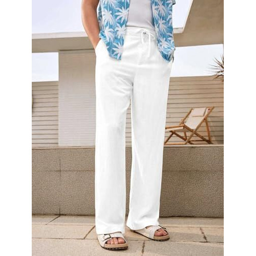 Greciilooks Trouser Pant For Men | Loose Fit Man Track Pants | Formal Causal Regular & Relaxed Cargo | Summer| Stretchable White