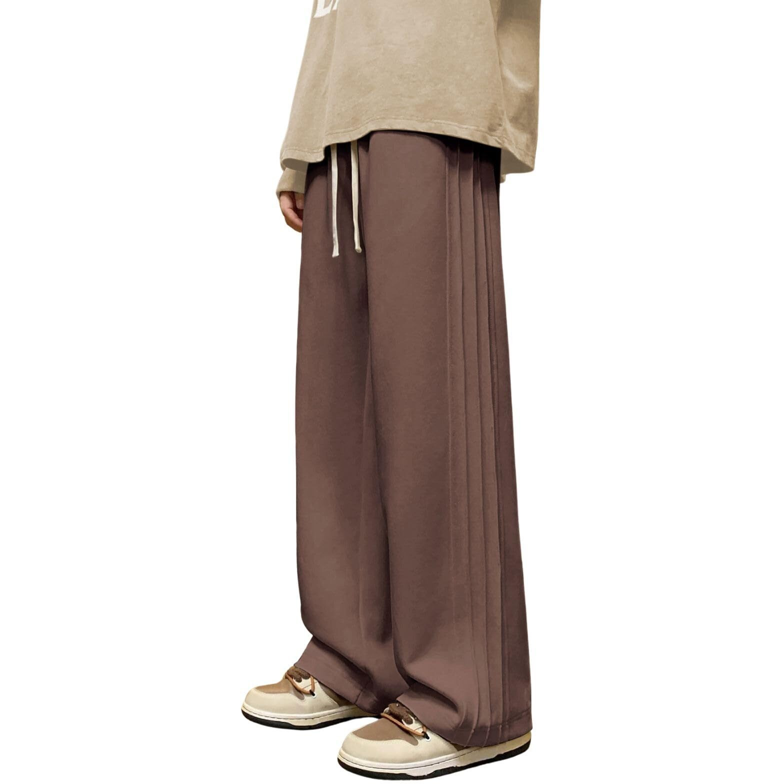 Greciilooks Men's Lycra Cargo Track Pants  Loose Fit Joggers For Men | Korean Style Travel & Lounge Wear With Pockets Brown