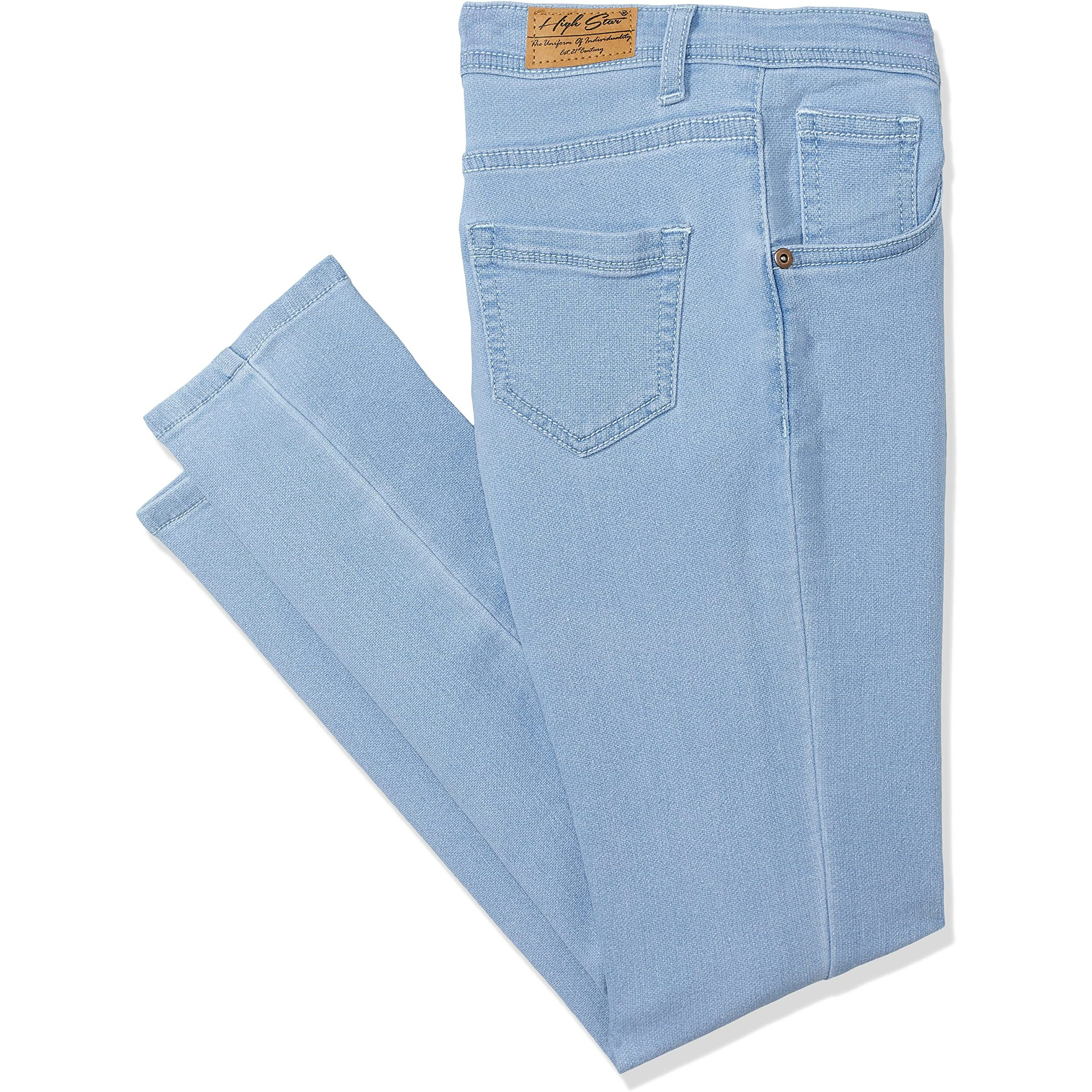 High Star Women's Blue Slim Fit Mid-Rise Clean Look Stretchable Jeans (28)