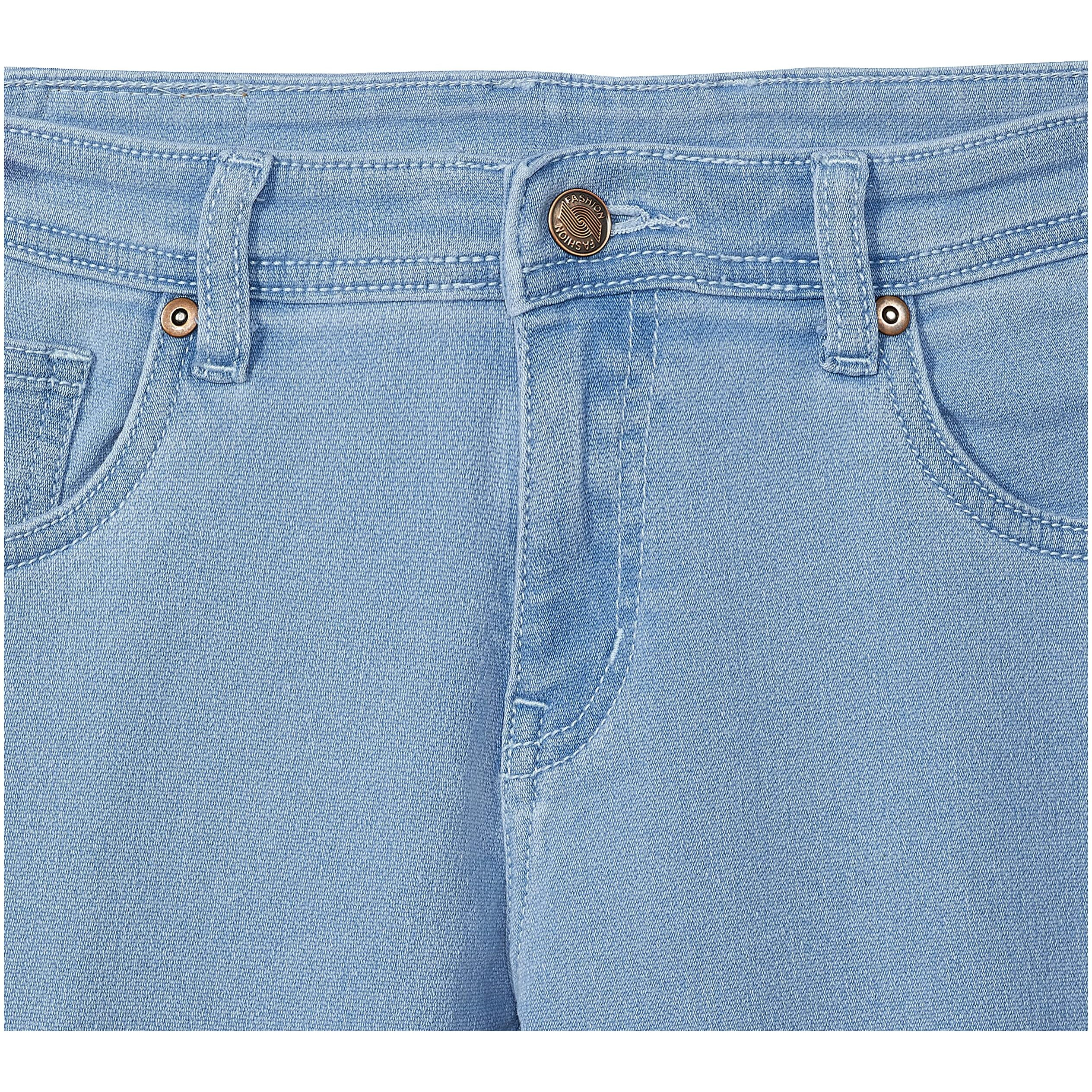 High Star Women's Blue Slim Fit Mid-Rise Clean Look Stretchable Jeans (28)