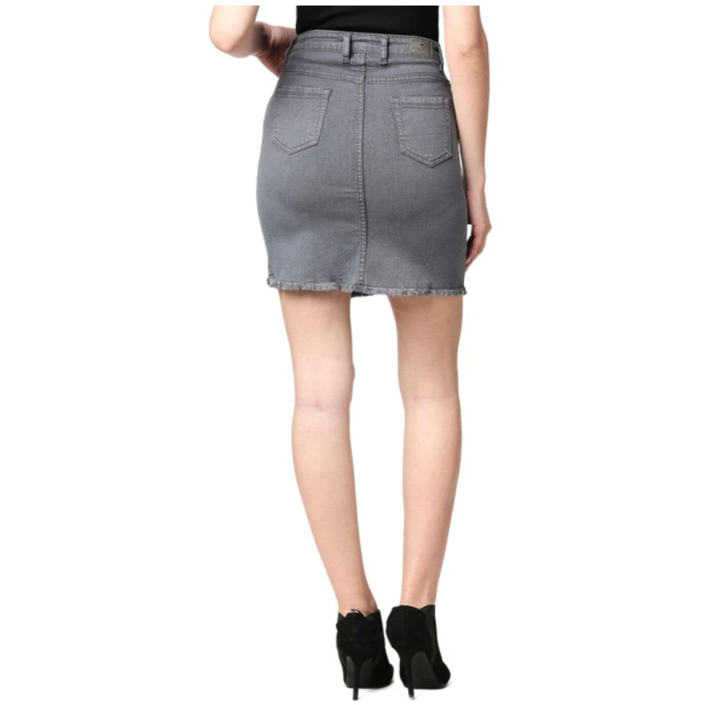 High Star Cotton A-Line Skirt Grey