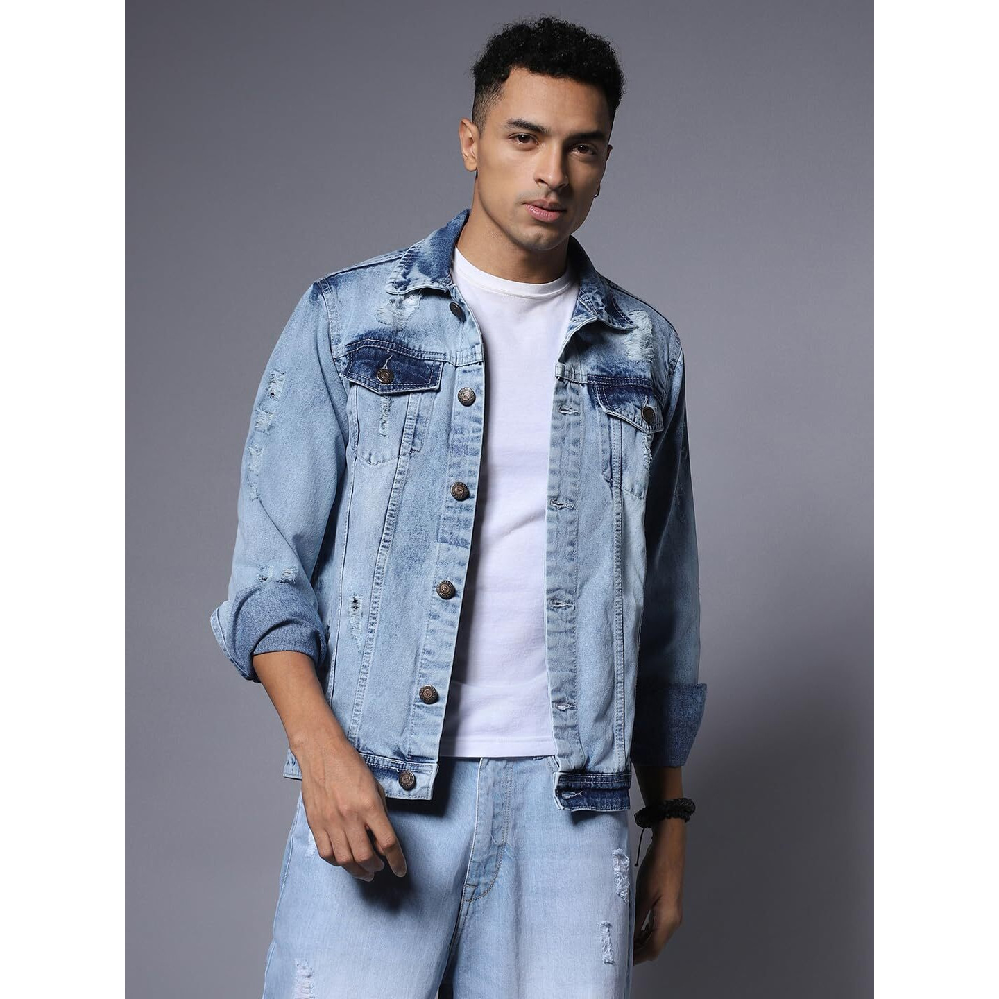 High Star Cotton Men's Full Length Jacket Hsmdjs1902_Hsd_Xl_Blue