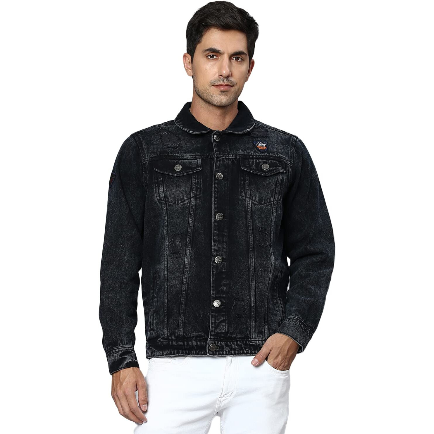 High Star Cotton Men's Standard Length Jacket (Hsmdjs144_Blue_Small)