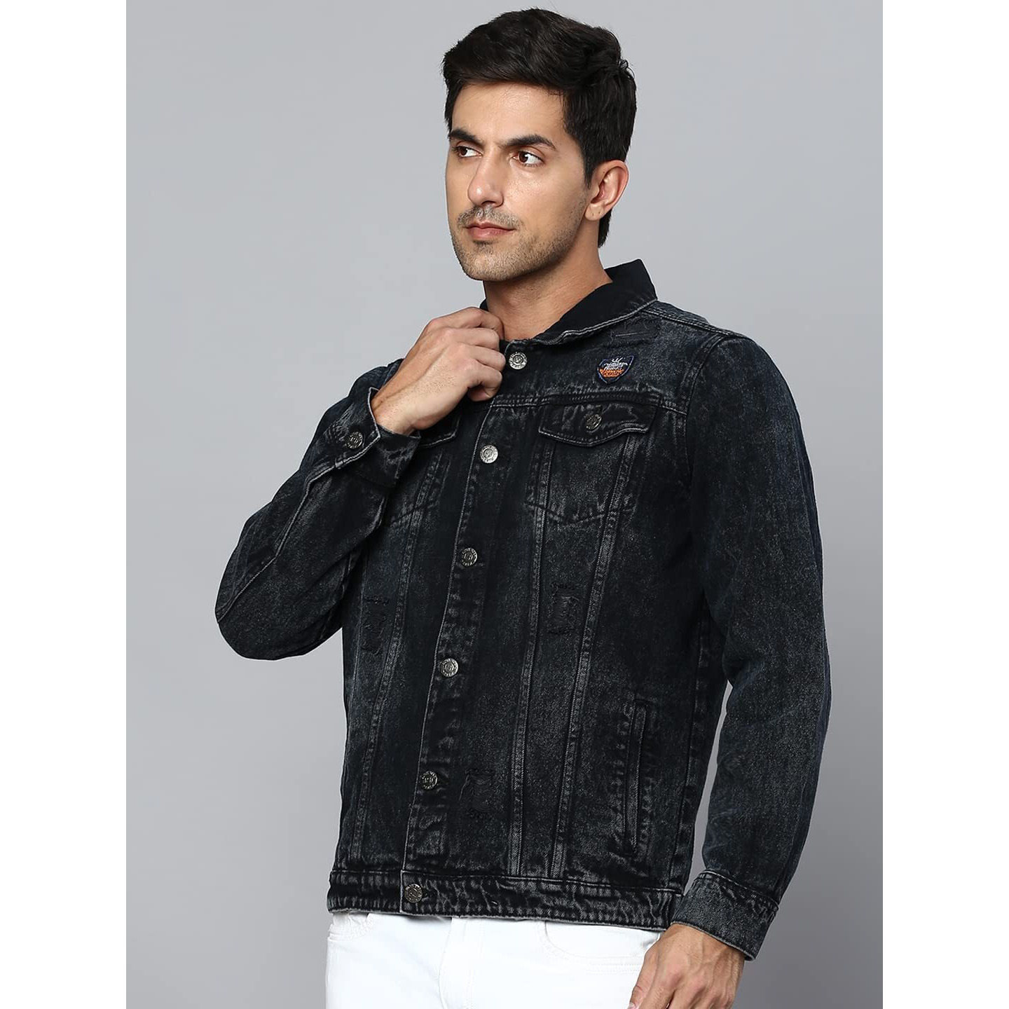 High Star Cotton Men's Standard Length Jacket (Hsmdjs144_Blue_Small)