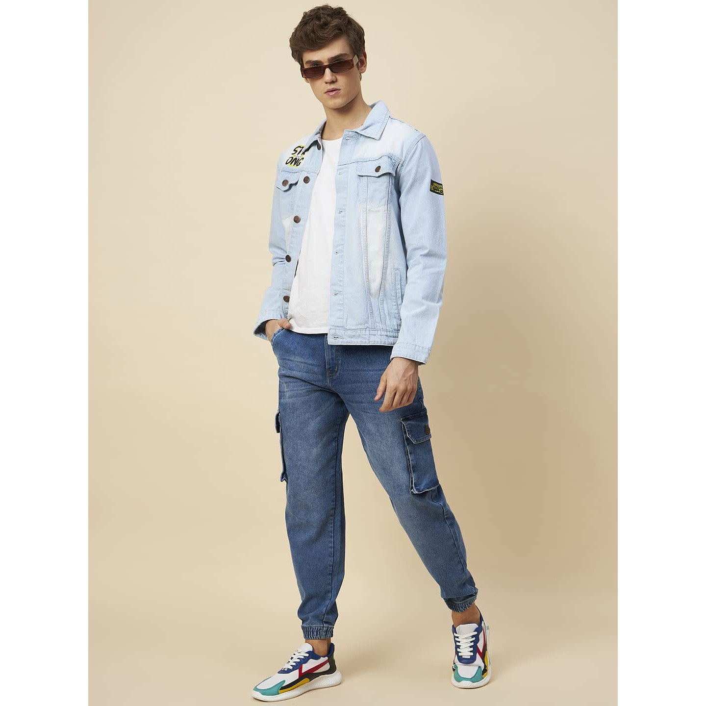 High Star Cotton Men's Full Length Jacket (Hsjktr1194_Blue_M)