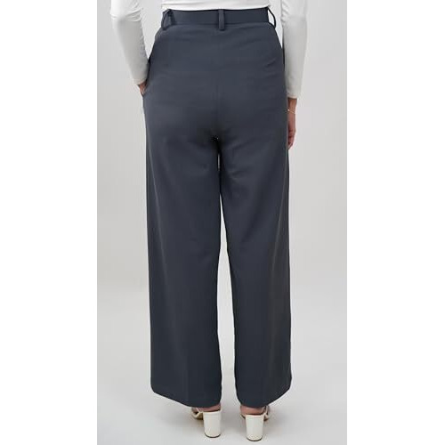 Greciilooks Women High Rise High Waist Wide Leg Trousers | Casual & Formal Pants |Loose Fit Track Pants | Gymwear | Cargo Pants | Elegant Office Wear | Stylish Jeans Look (Gl-Tr1191-S-Grey)
