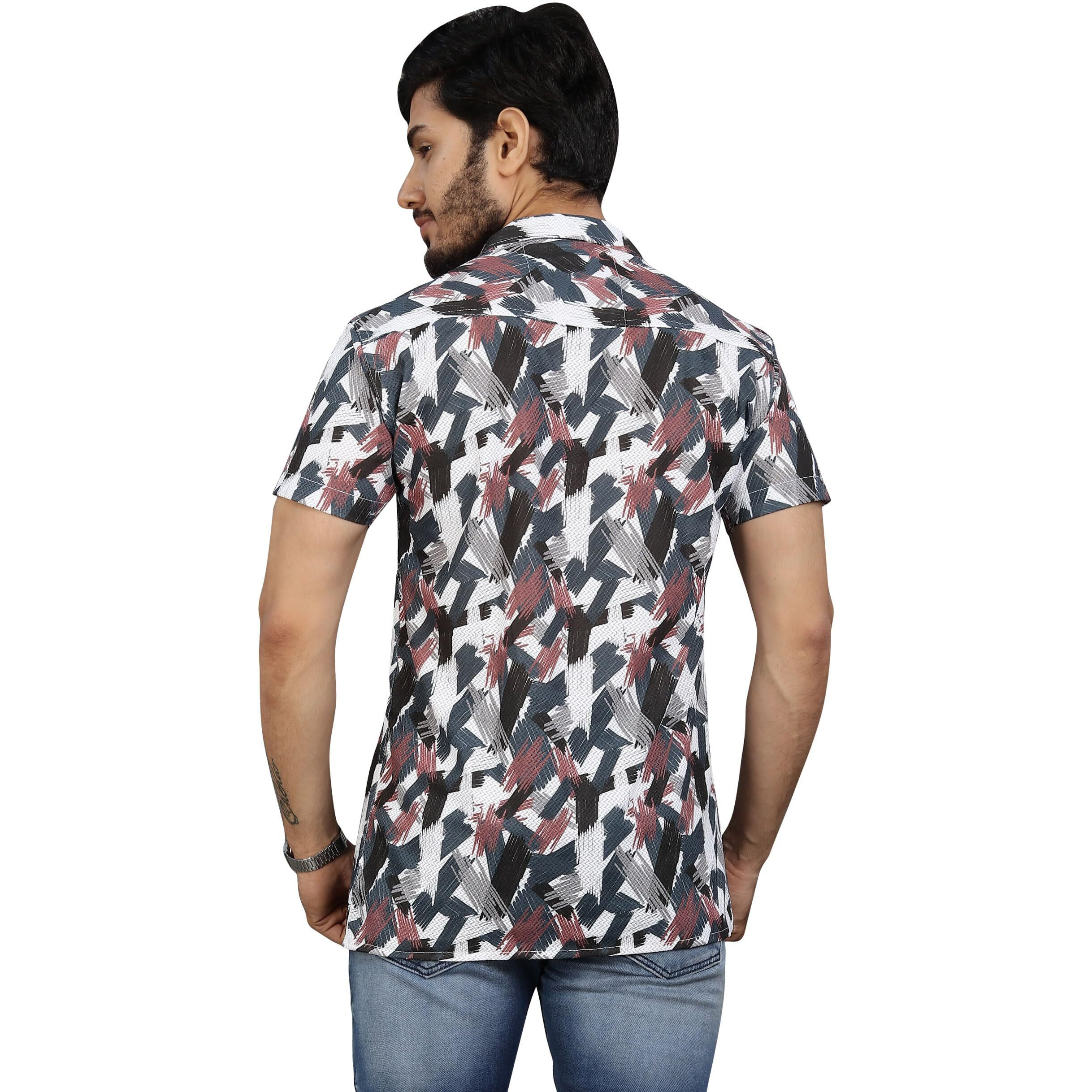 I Enterprise Half Sleeve Relaxed Fit Men's Casual Shirt | Cotton Blend Oversized Shirts For Men Loose Fit | Oversized Printed Shirts For Men Color_Multicolor3 Size_Large