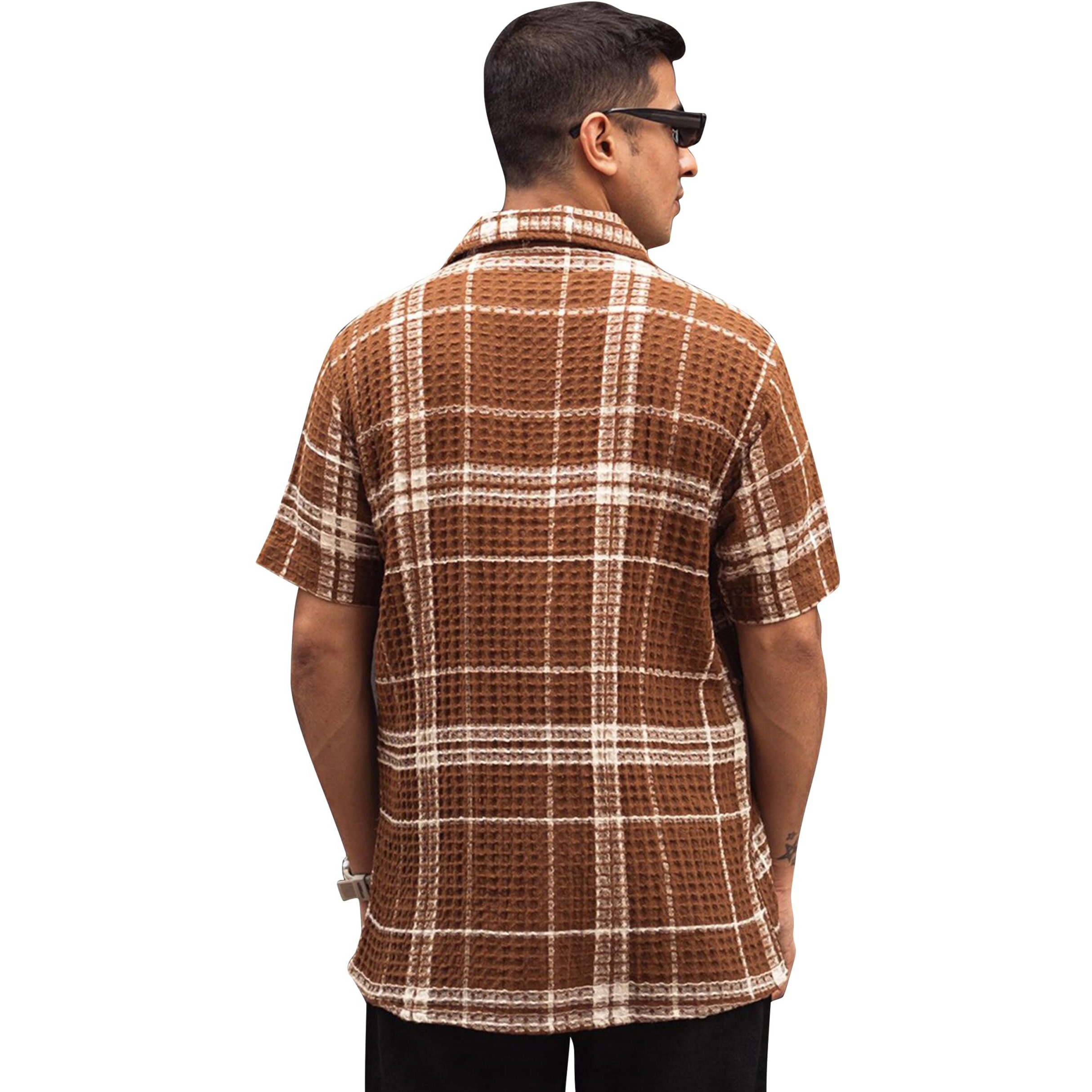 I Enterprise Men's & Boy's Shirts  Stylish Formal, Casual Fabric, Slim Fit & Regular Fit || Trendy Colors & Designs (Dm6_Sr158-Xl) Brown