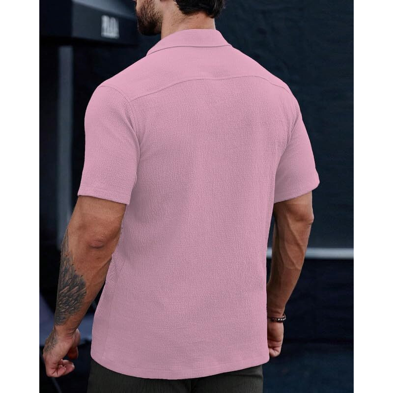 I Enterprise Men Stylish Shirt|| Regular Fit Shirt For Men|| Men Stylish Shirt || Men Printed Shirt || Oversized Shirts For Men|| Shirt For Men (Solid-Shirt)_Size- X-Large Color_Pink