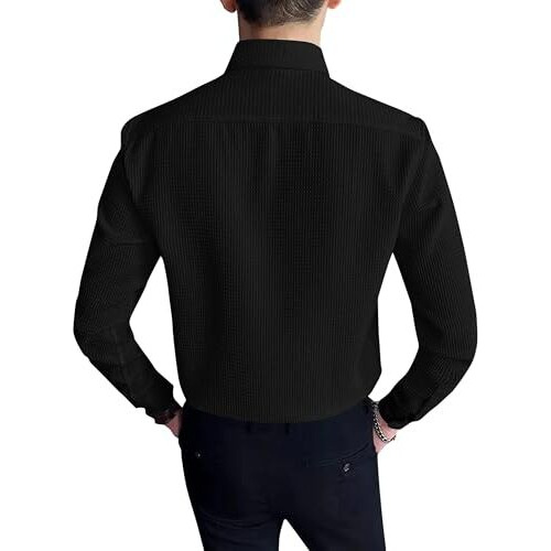 I Enterprise Men's & Boy's Shirts  Stylish Formal, Casual Fabric, Slim Fit & Regular Fit || Trendy Colors & Designs (Ds1_Sr119-M) Black