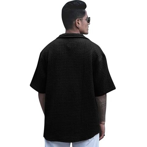 I Enterprise Men's & Boy's Shirts  Stylish Formal, Casual Fabric, Slim Fit & Regular Fit || Trendy Colors & Designs (Ds1_Sr160-M) Black