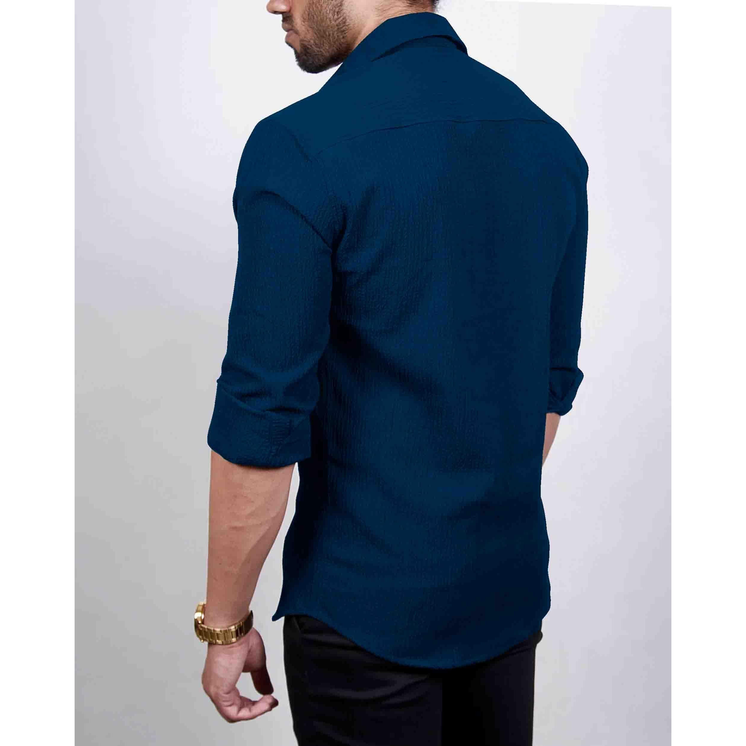 I Enterprise Men's Regular Fit Solid Soft Touch Cotton Casual Shirt Design With Spread Collar & Full Sleeve Pack Of 2_Color_Multicolor2 Size -Medium