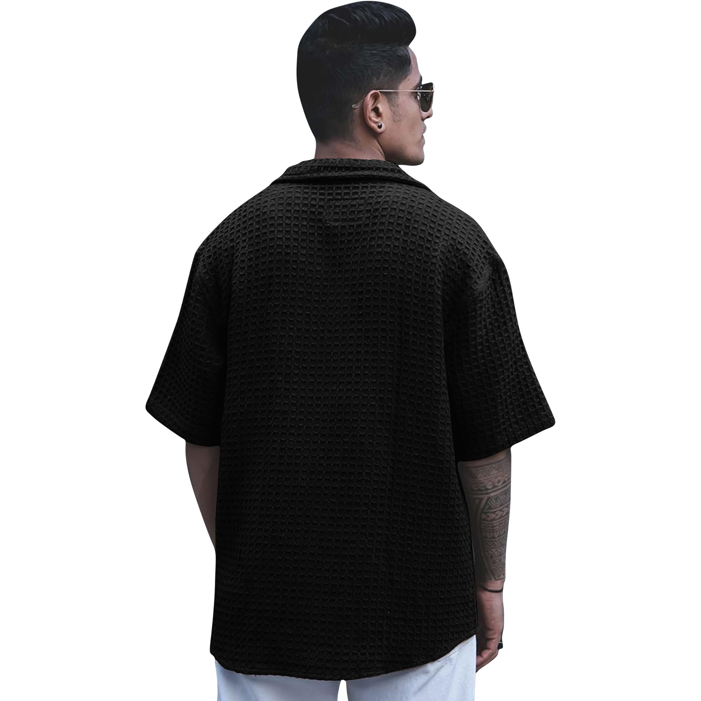 I Enterprise Men's & Boy's Shirts  Stylish Formal, Casual Fabric, Slim Fit & Regular Fit || Trendy Colors & Designs (Dm7_Sr160-L) Black