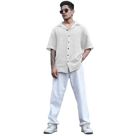 I Enterprise Men's & Boy's Shirts  Stylish Formal, Casual Fabric, Slim Fit & Regular Fit || Trendy Colors & Designs (Dm10_Sr161-Xl) White