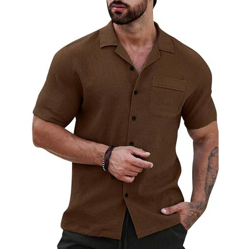 I Enterprise Men's & Boy's Shirts  Stylish Formal, Casual Fabric, Slim Fit & Regular Fit || Trendy Colors & Designs (Ds1_Sr165-M) Brown