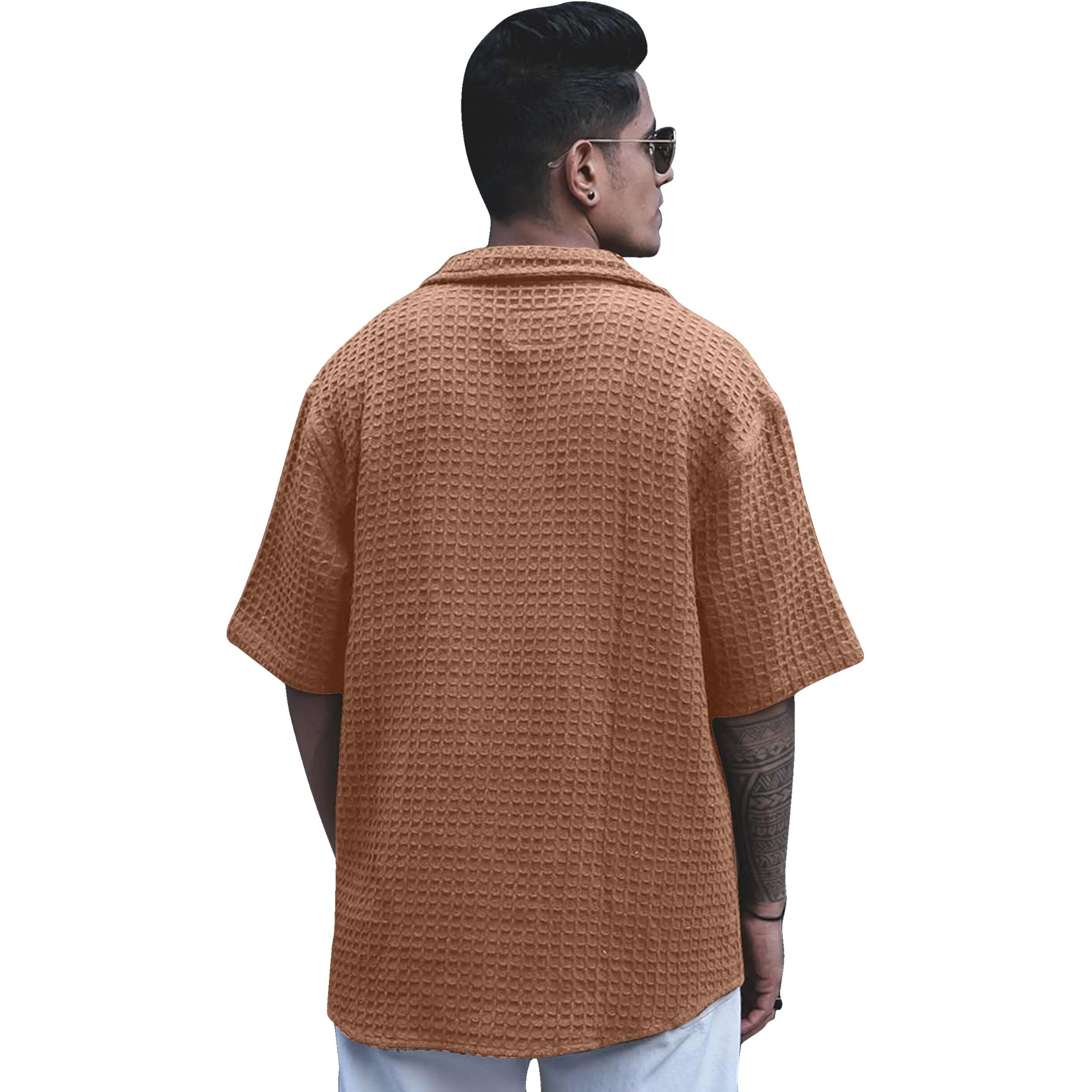 I Enterprise Men's & Boy's Shirts  Stylish Formal, Casual Fabric, Slim Fit & Regular Fit || Trendy Colors & Designs (Dm7_Sr163-Xl) Brown