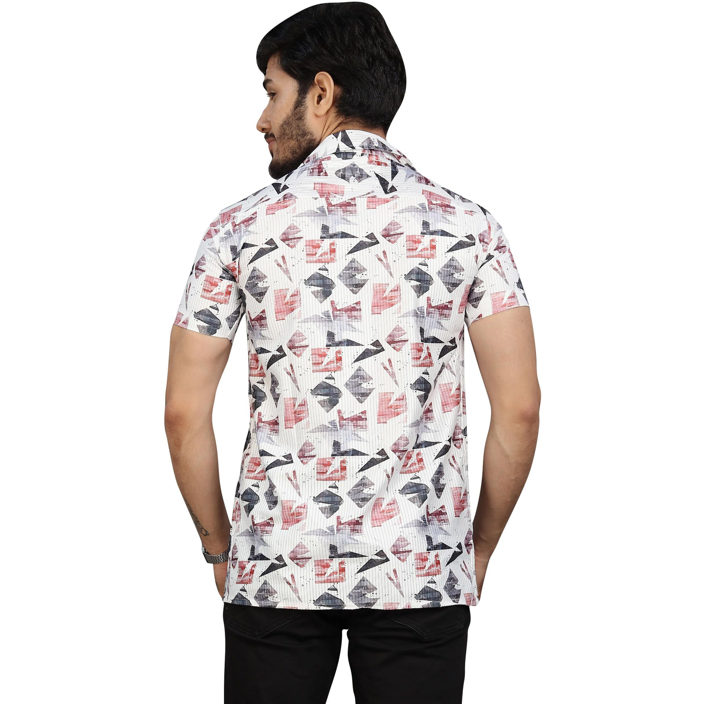 I Enterprise Half Sleeve Relaxed Fit Men's Casual Shirt | Cotton Blend Oversized Shirts For Men Loose Fit | Oversized Printed Shirts For Men Color_Multicolor7 Size_Large