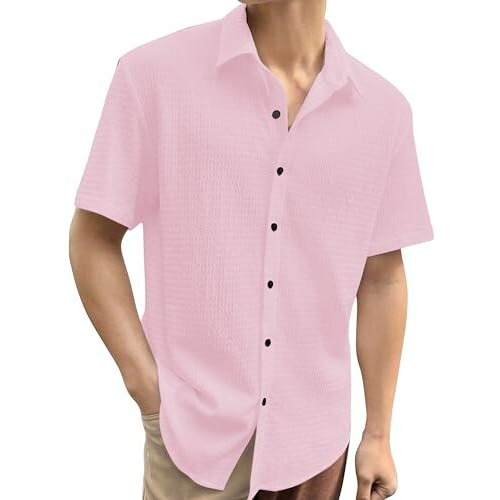 I Enterprise Men's & Boy's Shirts  Stylish Formal, Casual Fabric, Slim Fit & Regular Fit || Trendy Colors & Designs (Ds1_Sr92-L) Pink