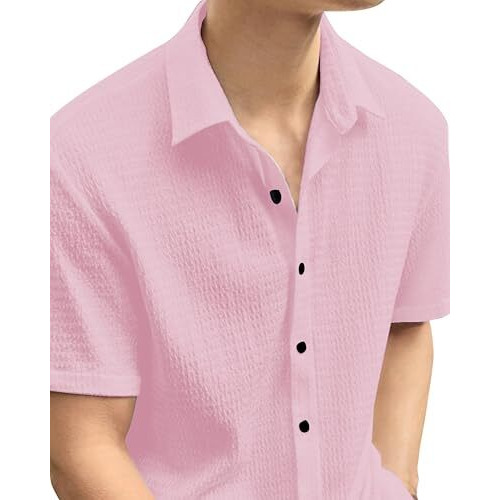I Enterprise Men's & Boy's Shirts  Stylish Formal, Casual Fabric, Slim Fit & Regular Fit || Trendy Colors & Designs (Ds1_Sr92-L) Pink
