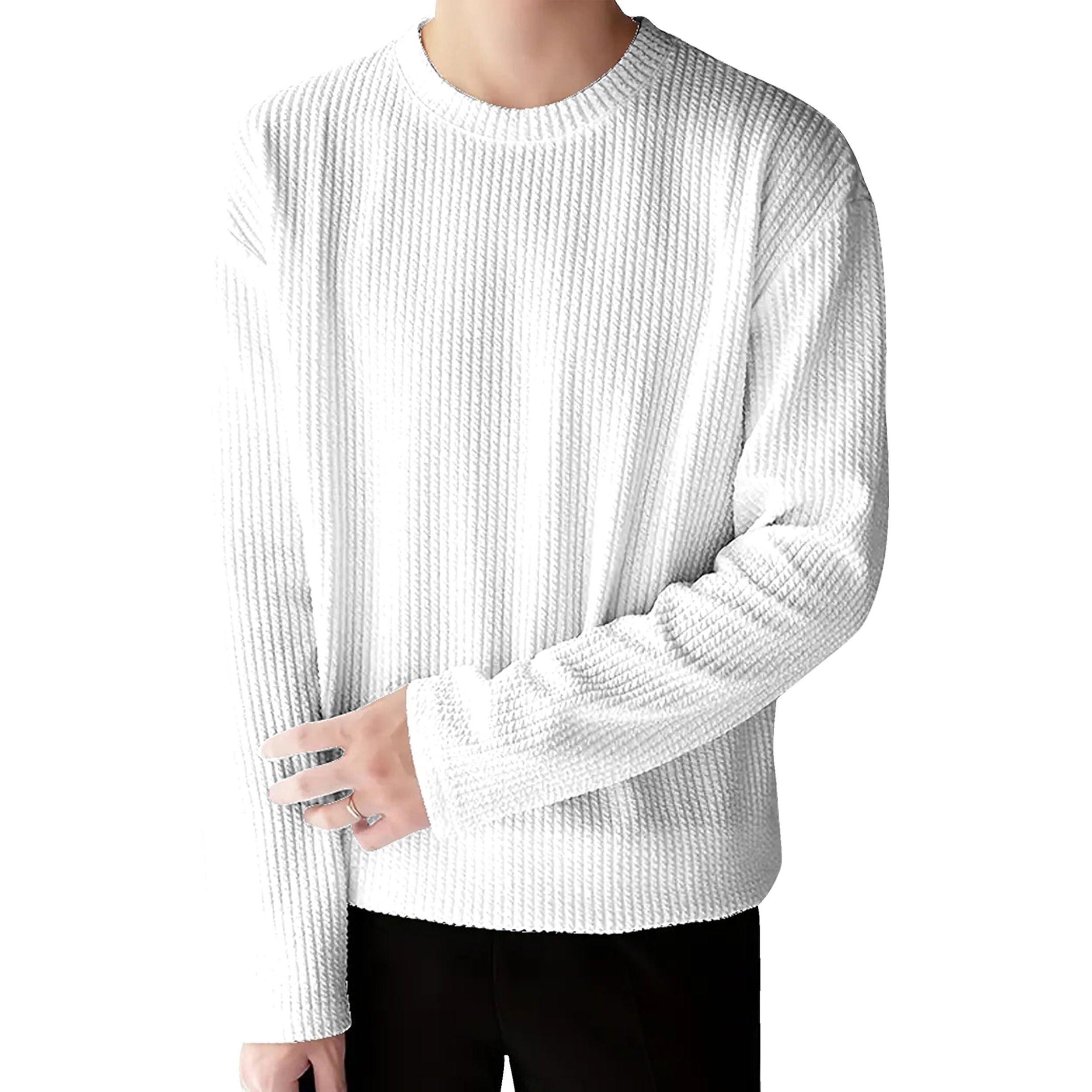 I Enterprise Men's & Boy's Full Sleeve T-Shirts, Trendy Designs, And Comfortable Fit || Casual, Sports, And Everyday Wear || Soft & Durable Fabric (Ds1_Sr56-Xl) White