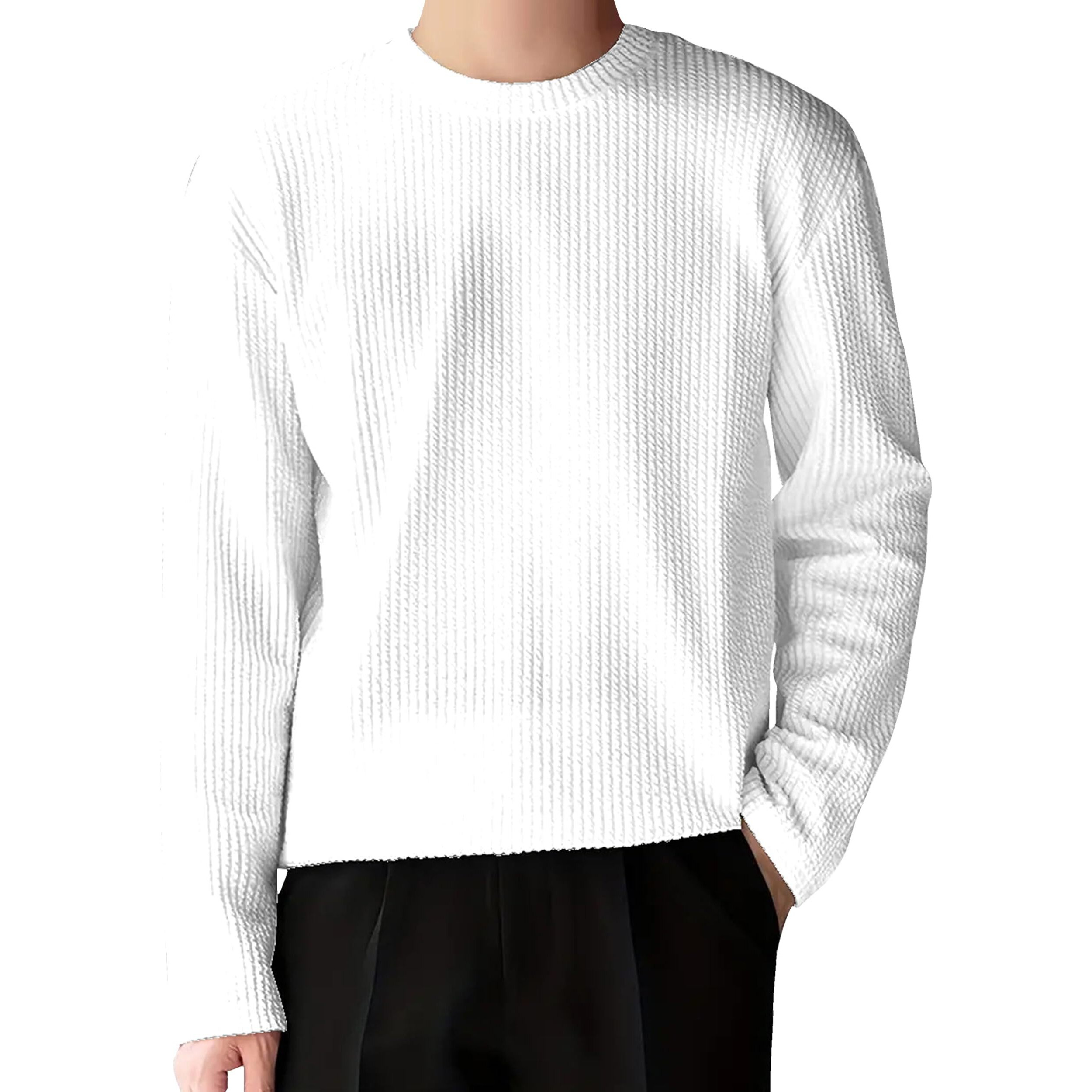 I Enterprise Men's & Boy's Full Sleeve T-Shirts, Trendy Designs, And Comfortable Fit || Casual, Sports, And Everyday Wear || Soft & Durable Fabric (Ds1_Sr56-Xl) White