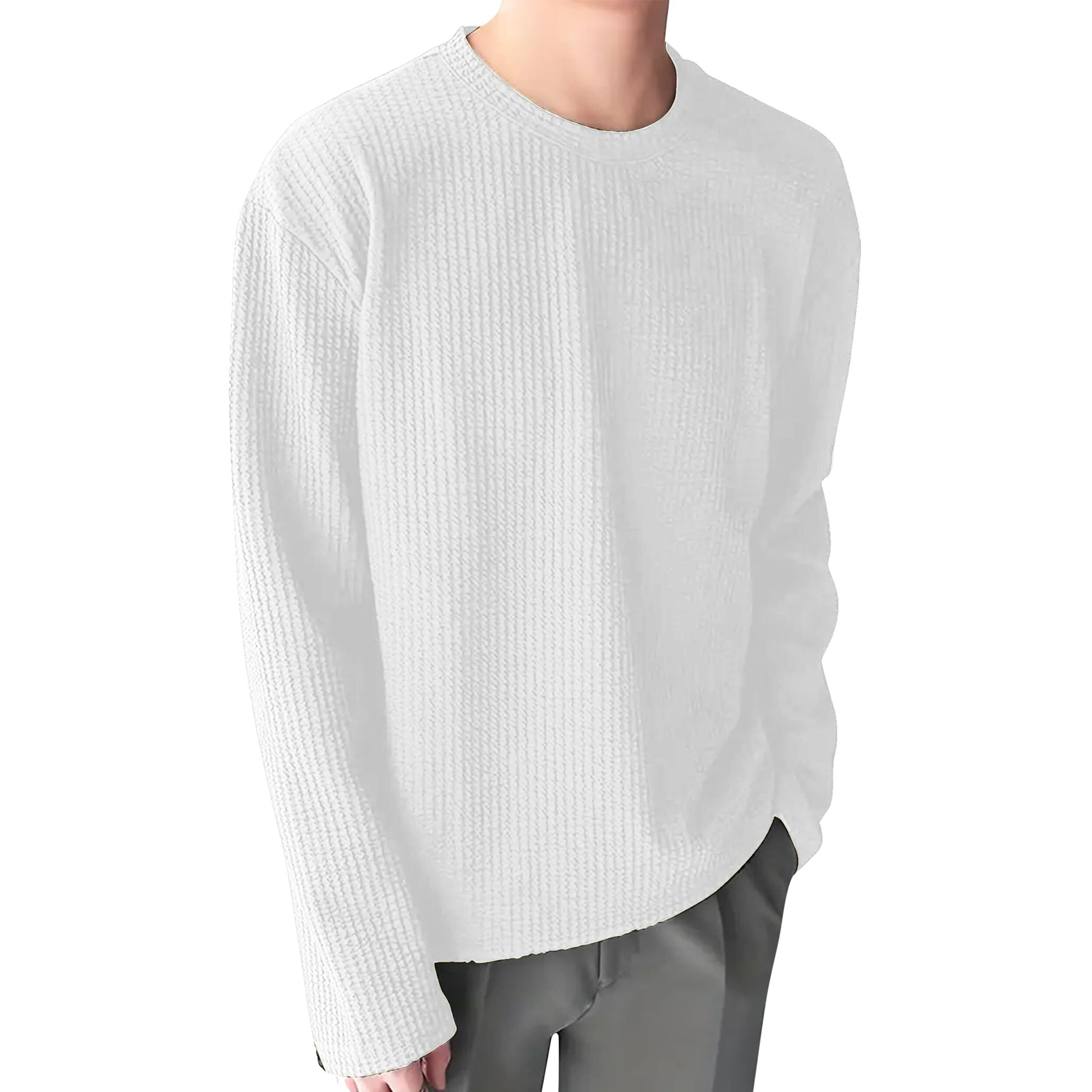 I Enterprise Men's & Boy's Full Sleeve T-Shirts, Trendy Designs, And Comfortable Fit || Casual, Sports, And Everyday Wear || Soft & Durable Fabric (Dr4_Sr56-M) White