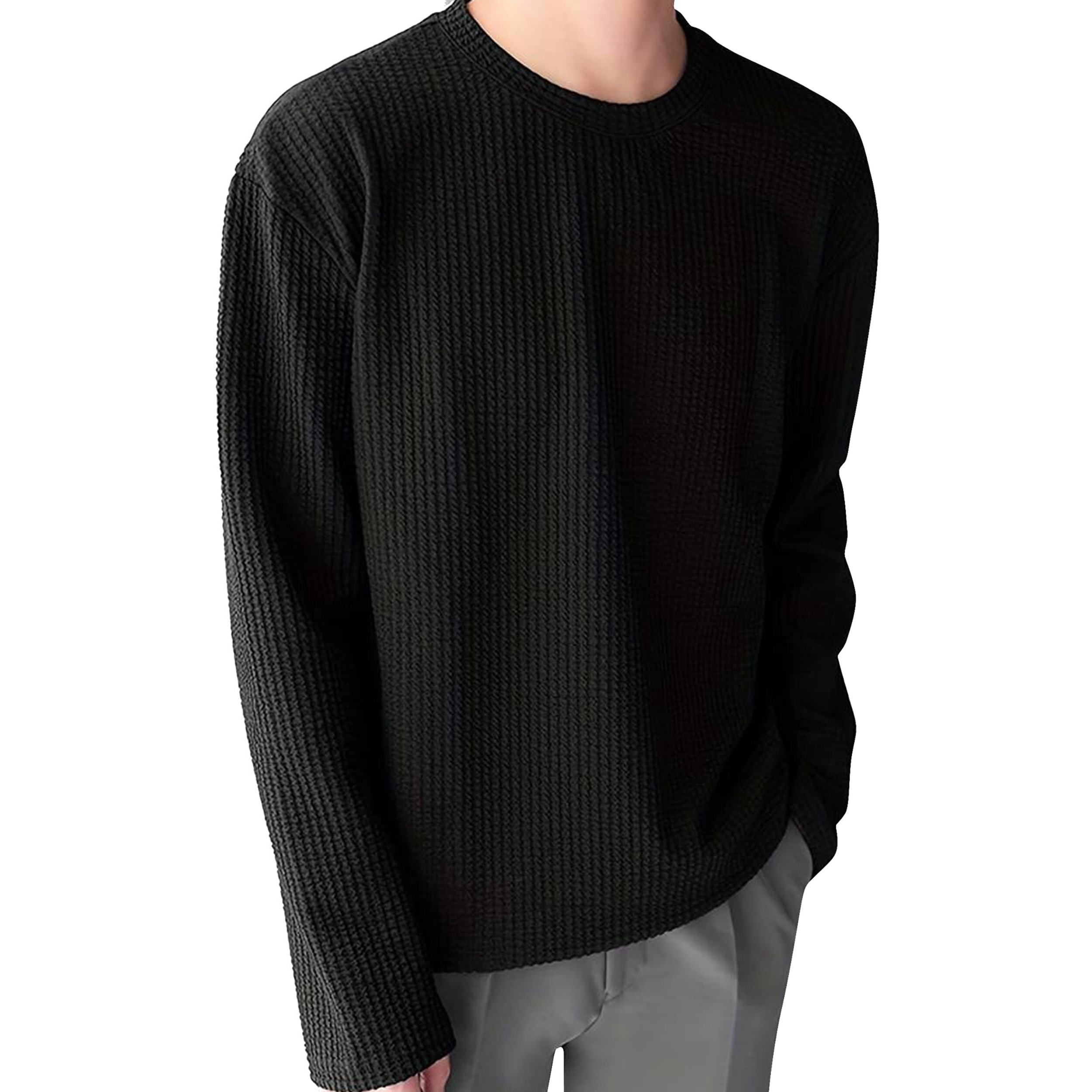 I Enterprise Men's & Boy's Full Sleeve T-Shirts, Trendy Designs, And Comfortable Fit || Casual, Sports, And Everyday Wear || Soft & Durable Fabric (Dr4_Sr93-L) Black